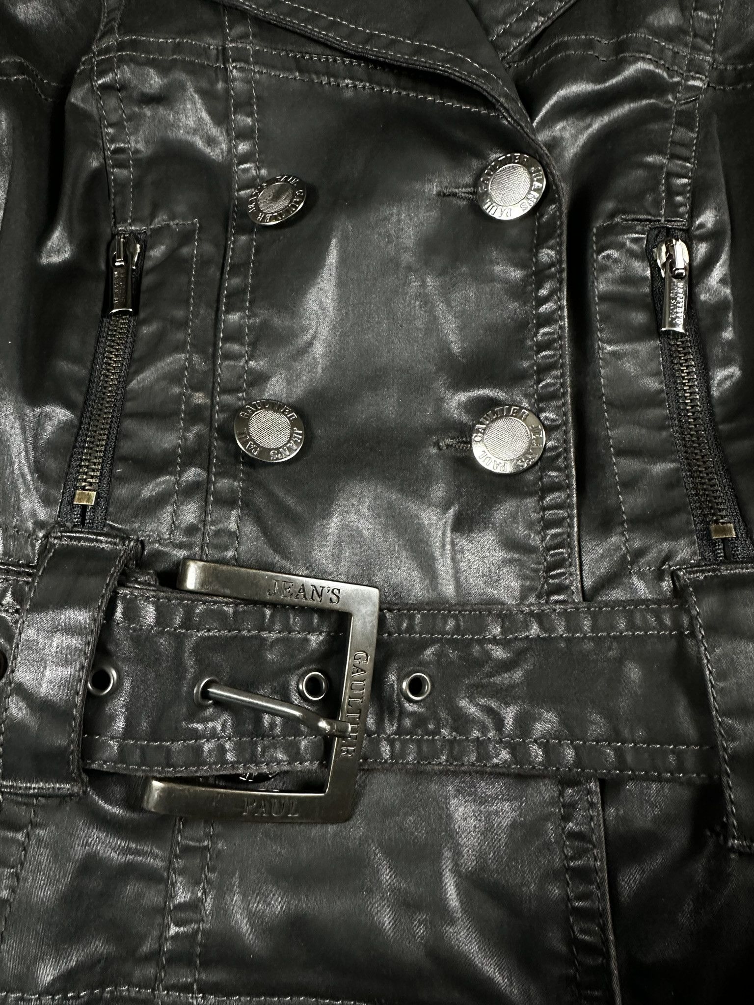 Jean Paul Gaultier 2in1 2000s Jean Paul Gaultier Waxed Vintage Coat Archive Size L / US 10 / IT 46 - 7 Thumbnail