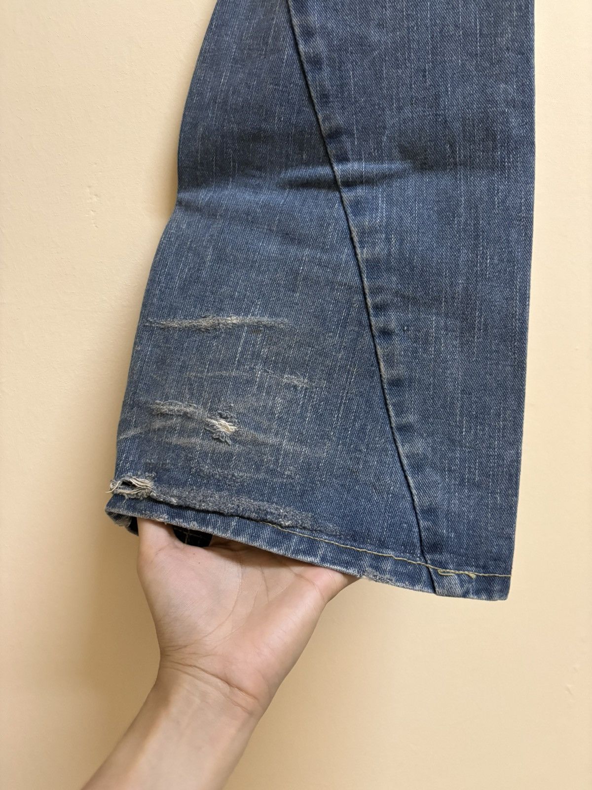 If Six Was Nine Vintage Nylaus Design Flare Jeans Parachute Denim Style Size US 30 / EU 46 - 14 Thumbnail