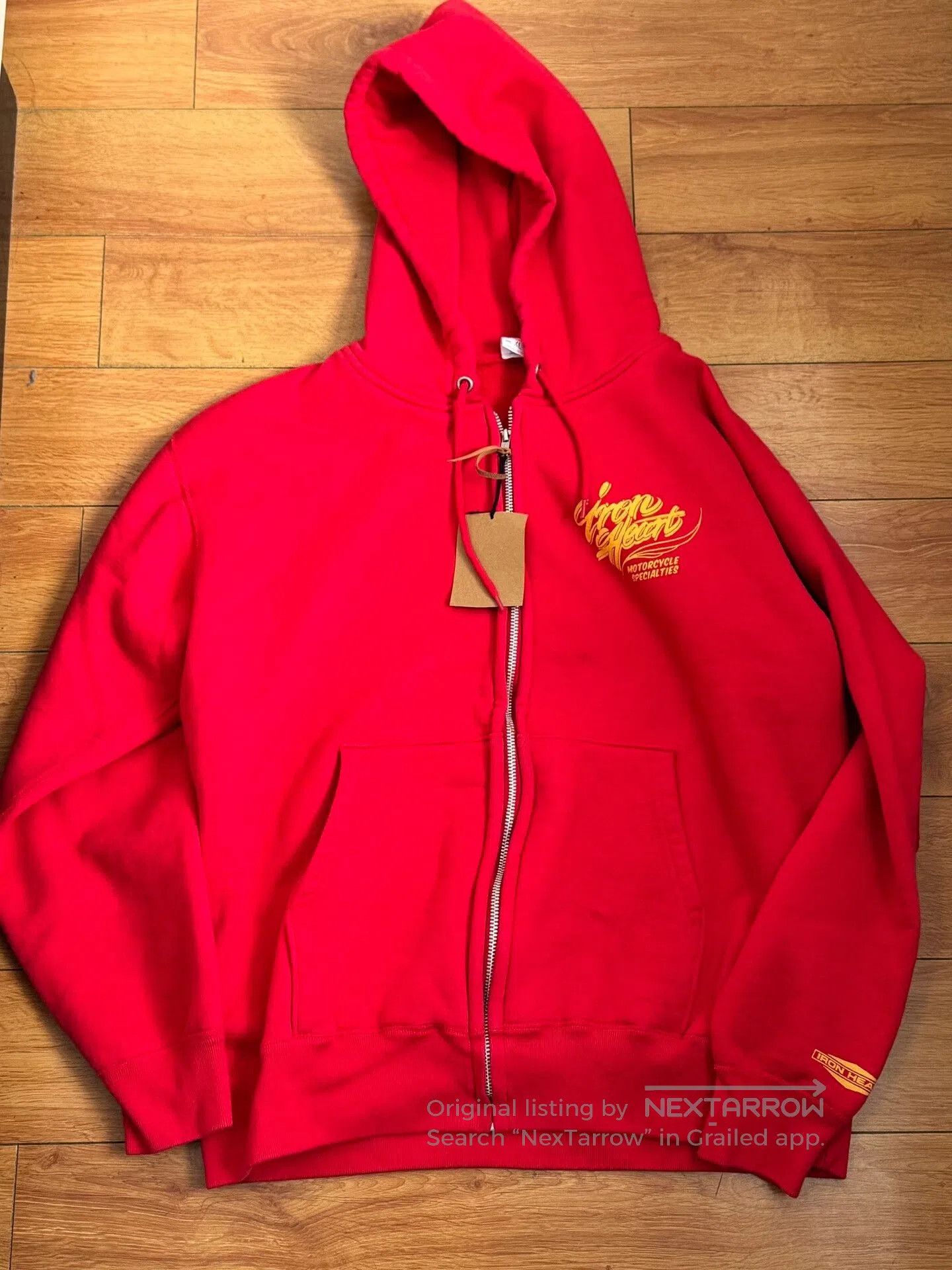 Iron Heart Iron Heart Red Hoodie Sweatshirt. Size US XL / EU 56 / 4 - 1 Thumbnail