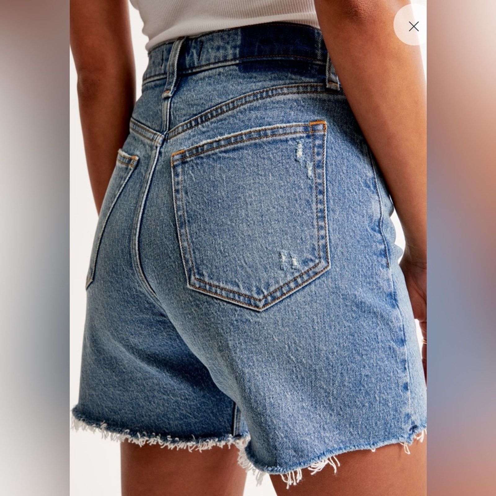 Abercrombie & Fitch Abercrombie & Fitch The Dad Shorts High Rise 5” Jean Shorts Size 37" - 9 Thumbnail