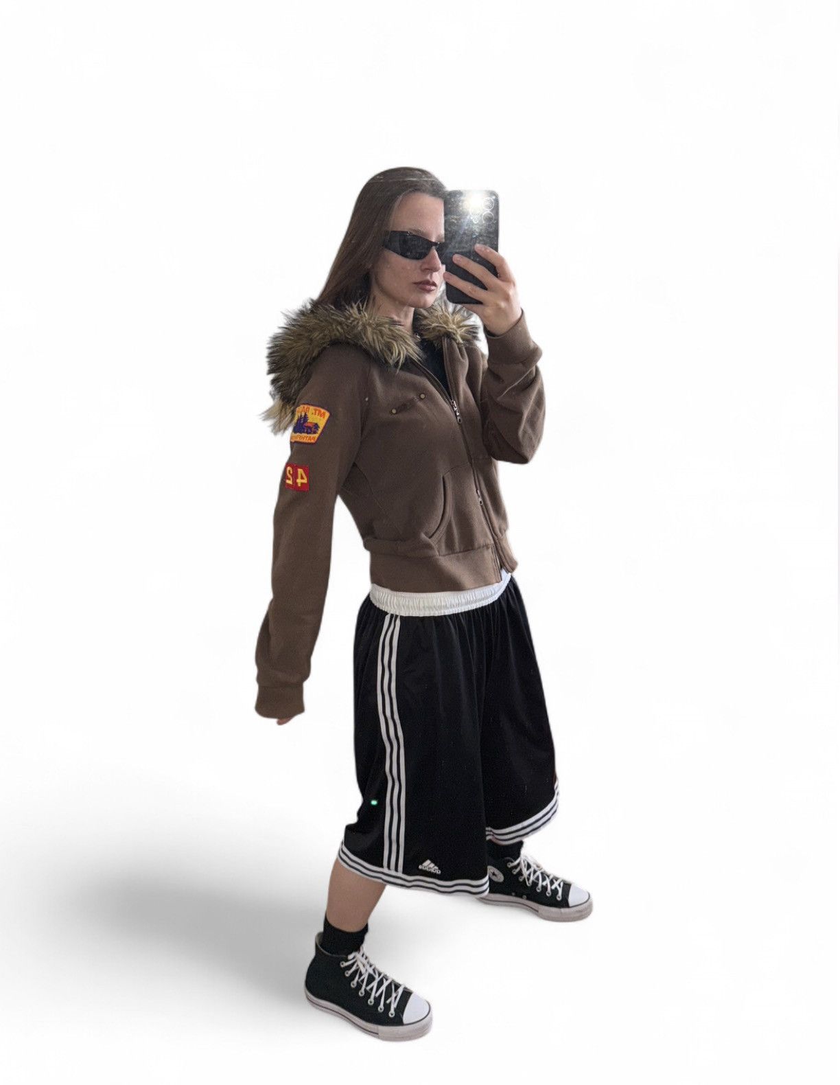 Other Vintage SABOTAGE brown crop hoodie with faux fur zip rare Size US S / EU 44-46 / 1 - 6 Thumbnail