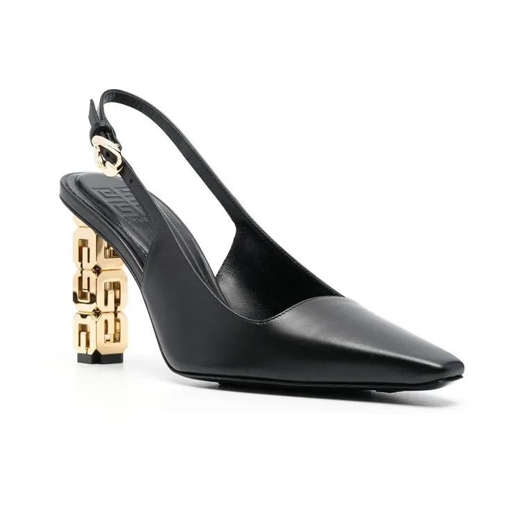 Givenchy o1srvl11e1024 G-Cube 50mm Slingback Heels in Black Size US 11 / IT 41 - 3 Thumbnail