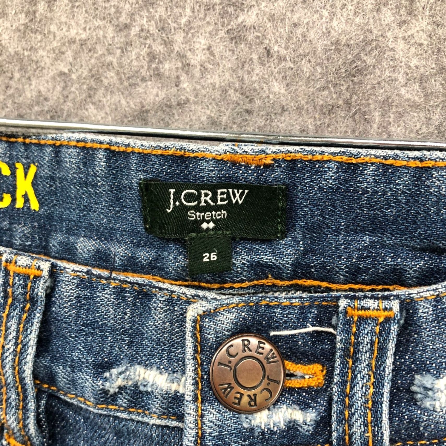 J.Crew J. Crew Toothpick Skinny Jeans Womens 26 Blue Medium Wash Distressed Low Rise Stretch Size 26" / US 2 / IT 38 - 5 Thumbnail