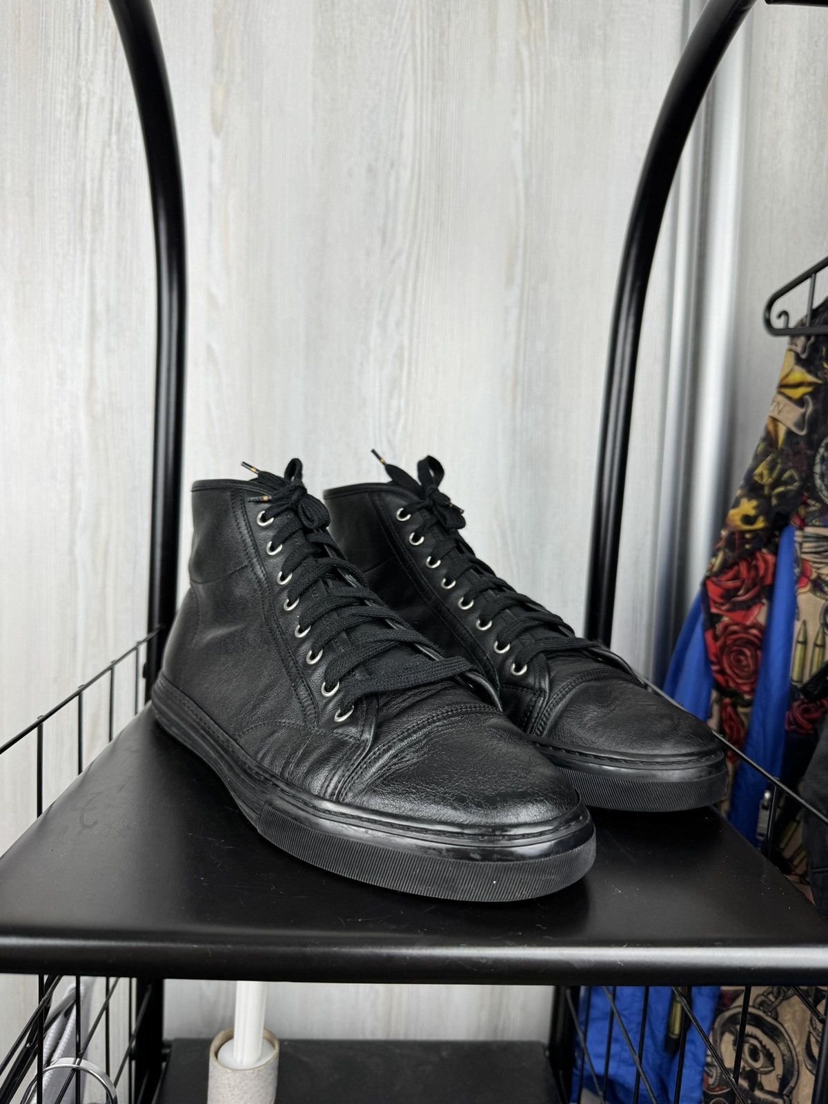 Gucci Gucci leather high black sneakers 423300 size 8 (US9) Size US 9 / EU 42 - 3 Thumbnail