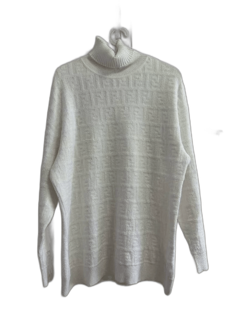 Fendi Fendi Logo High Neck Sweater in White Size M / US 6-8 / IT 42-44 - 1 Thumbnail