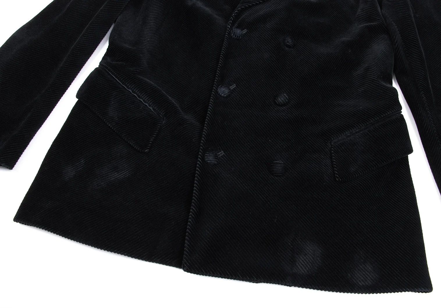 Jean Paul Gaultier Cotton Corduroy Peak Lapel Double Jacket in Black Size 50 Size US M / EU 48-50 / 2 - 10 Thumbnail