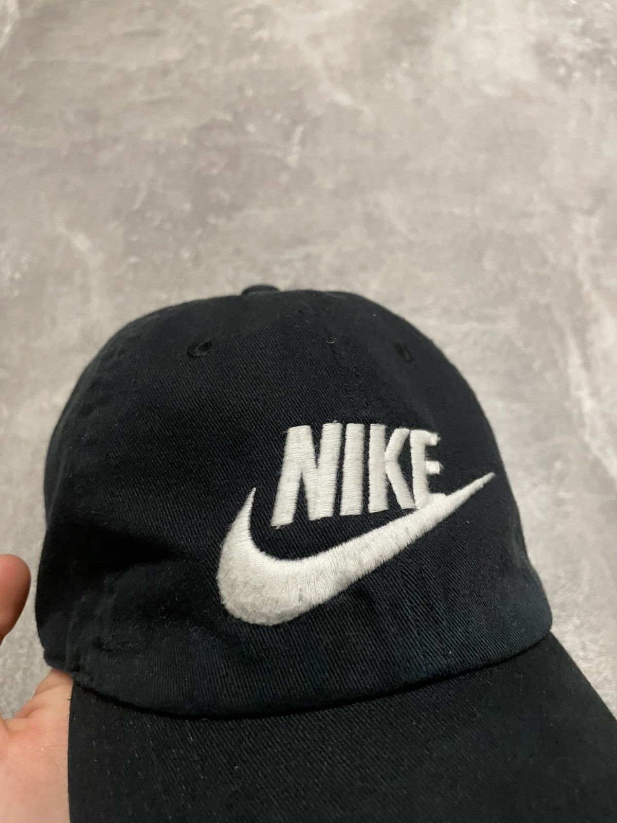 Nike × Vintage Vintage Nike Big Logo Black Cap Size ONE SIZE - 3 Thumbnail