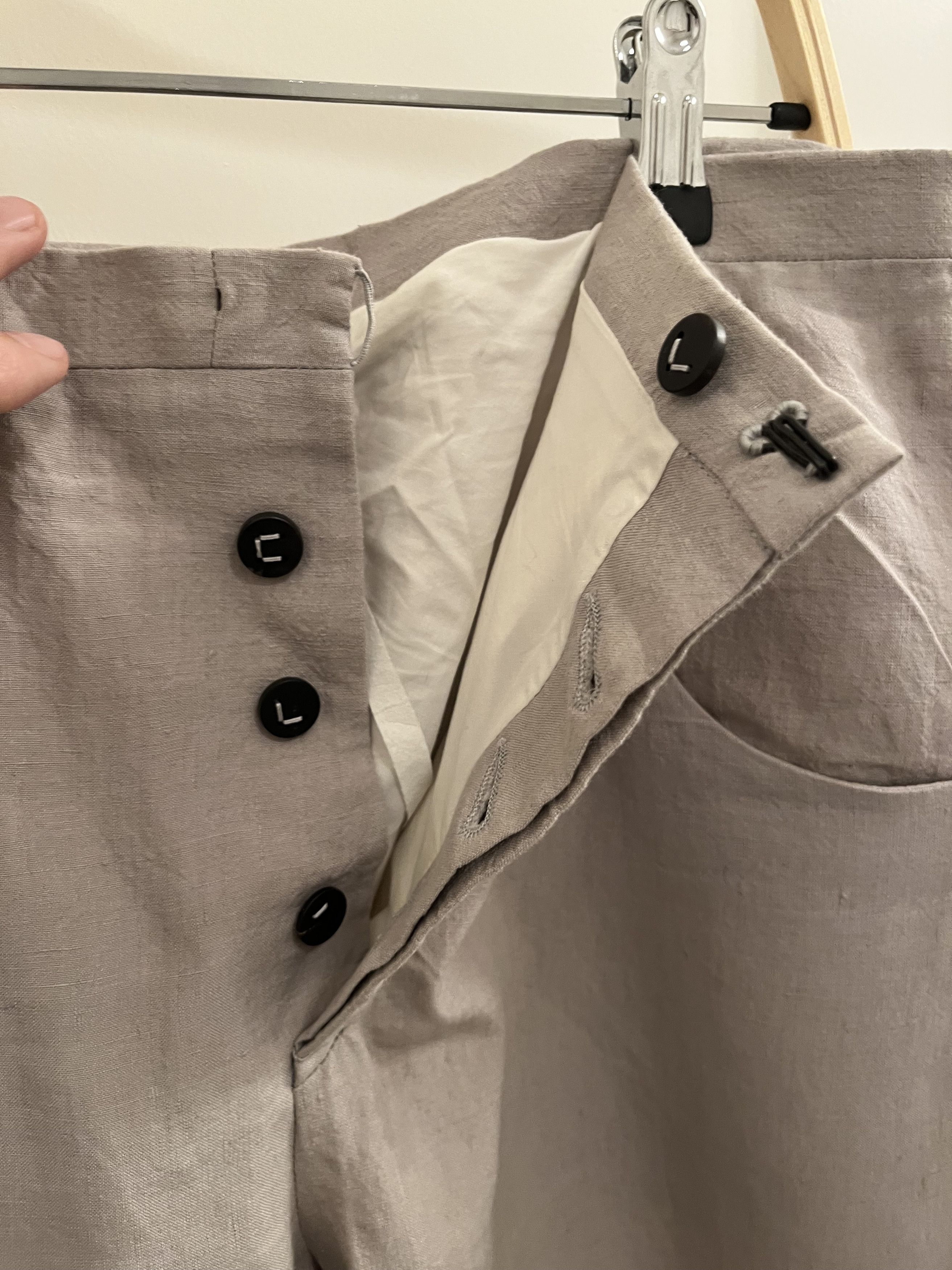 Label Under Construction Label Under Construction one cut pants gray linen $900 Size US 32 / EU 48 - 3 Thumbnail