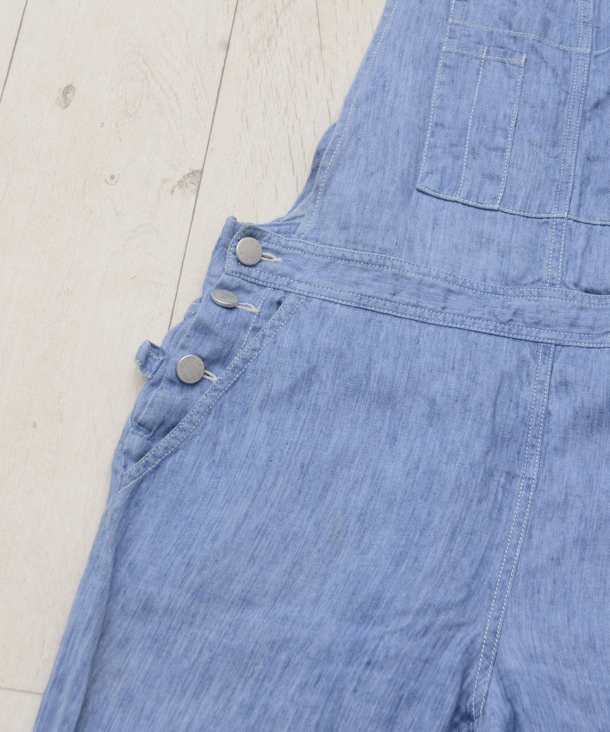 Designer × Gerard Darel Gerard Darel Paris Denim Cropped Jumpsuit Linen Overall Size 26" / US 2 / IT 38 - 4 Thumbnail