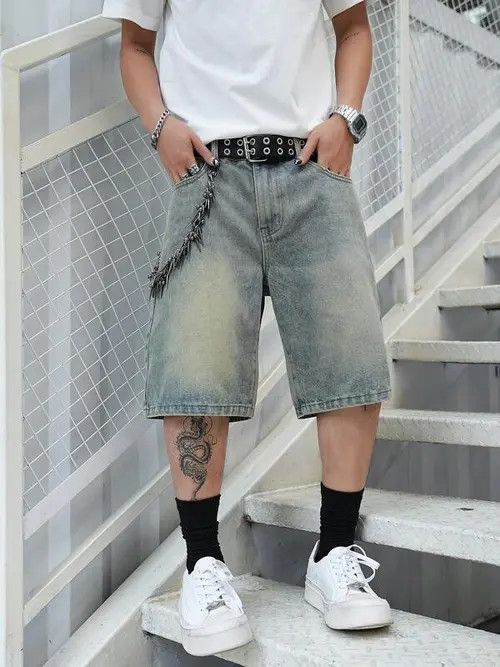 Japanese Brand × Vintage DRIP jeans jorts Y2K RETRO shorts Size US 32 / EU 48 - 4 Thumbnail