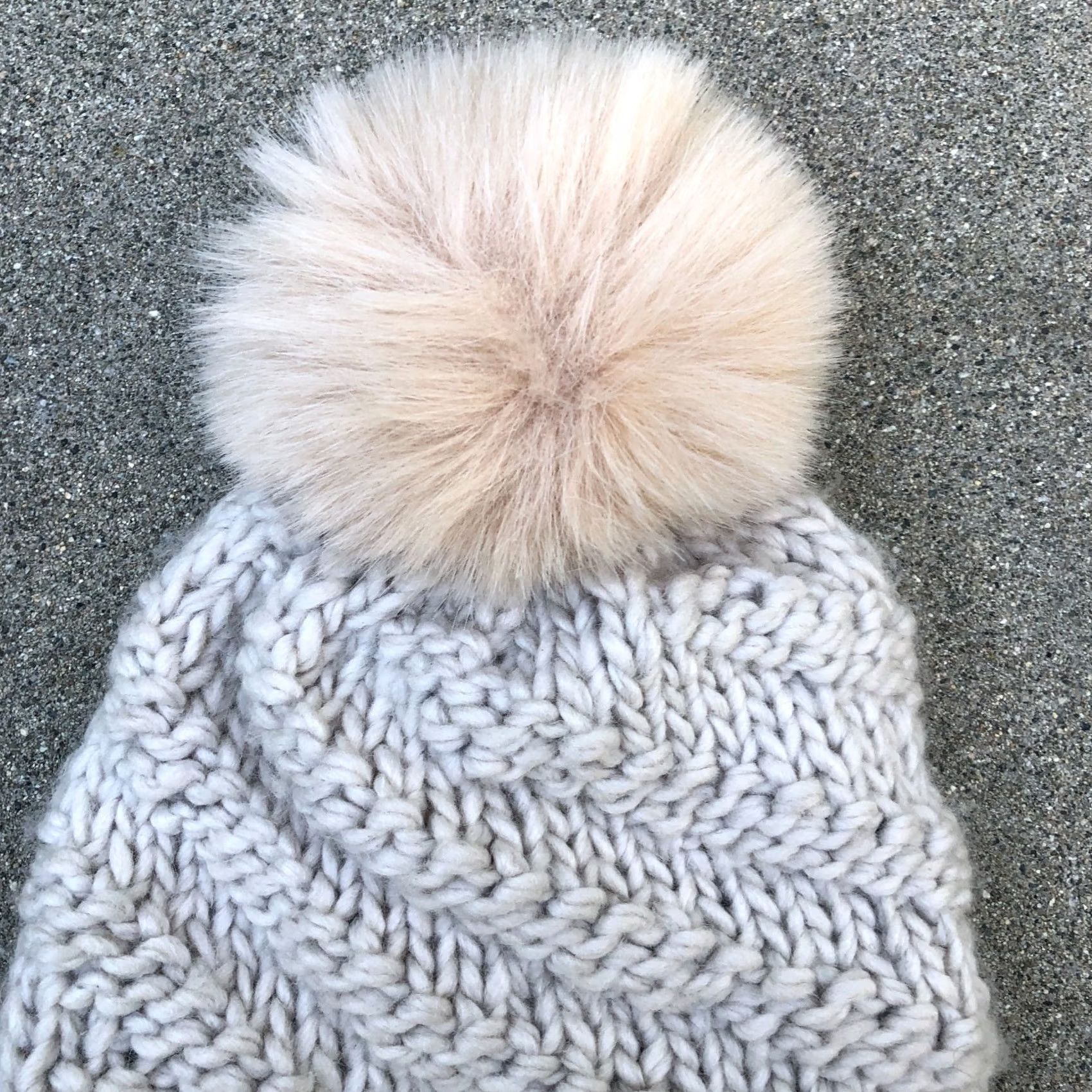 Free People VINTAGE FREE PEOPLE Pom Beanie Hat Women's One Size Wool Blend Cap Beige Fleece Lined Size ONE SIZE - 3 Thumbnail