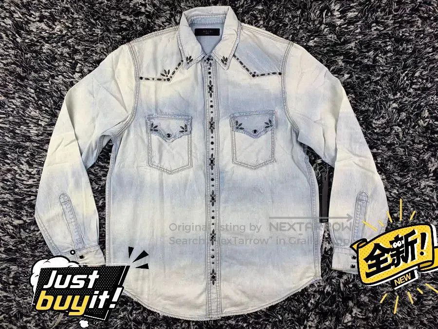 Amiri Amiri Distressed Denim Shirt Size S. Size US S / EU 44-46 / 1 - 1 Thumbnail