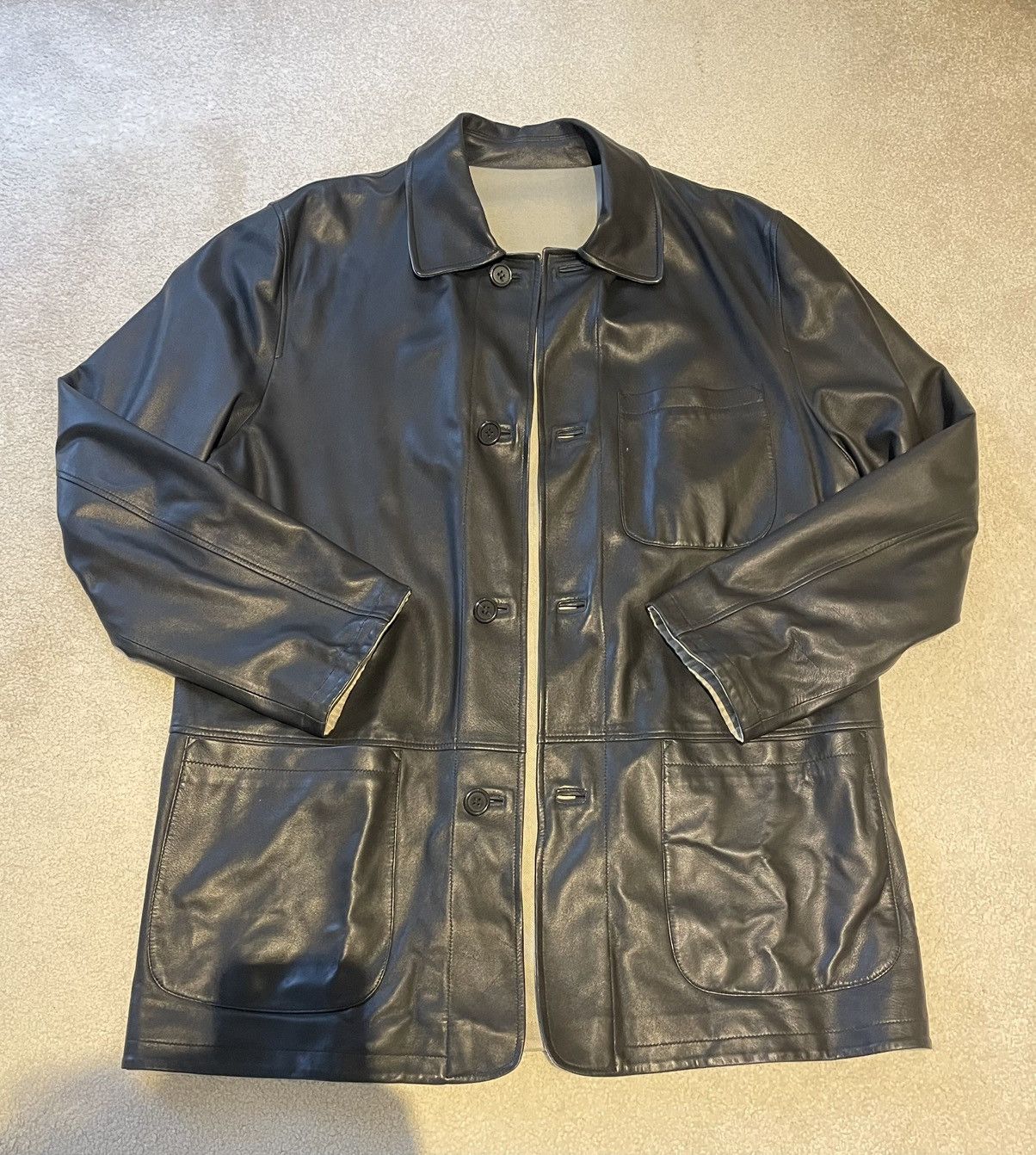 Ermenegildo Zegna Vintage Ermenegildo Zegna Reversible Leather Jacket Size US L / EU 52-54 / 3 - 1 Thumbnail