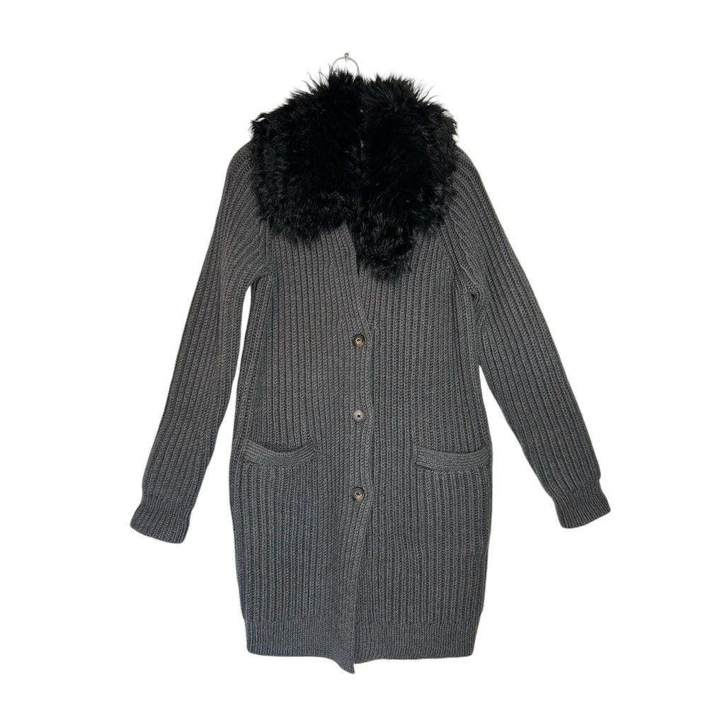 Tory Burch Tory Burch Knit Wool Cardigan Coat w/ Removable Collar in Gr Size S / US 4 / IT 40 - 2 Thumbnail