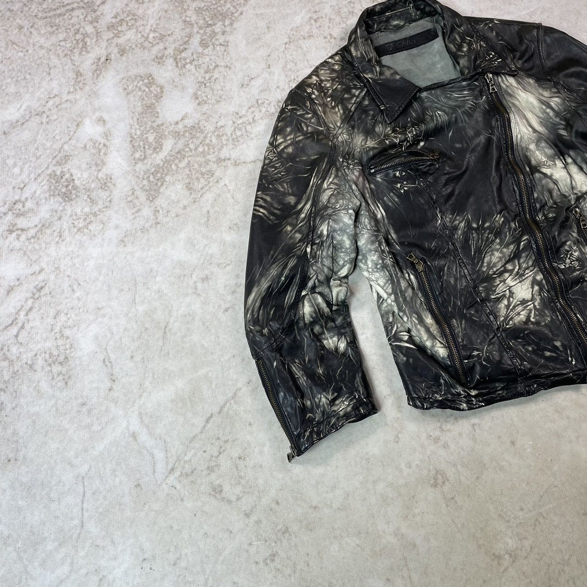 Drome DROMe Italy Printed Leather Biker Jacket Like Rick Owens Size S / US 4 / IT 40 - 4 Thumbnail