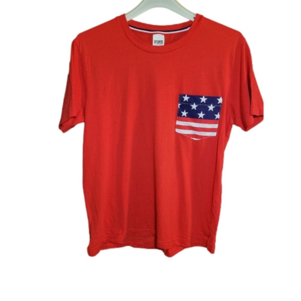 Pink Pink VS, red tee shirt, 4th of July, guc, Size Small Size XS / US 0-2 / IT 36-38 - 1 Thumbnail