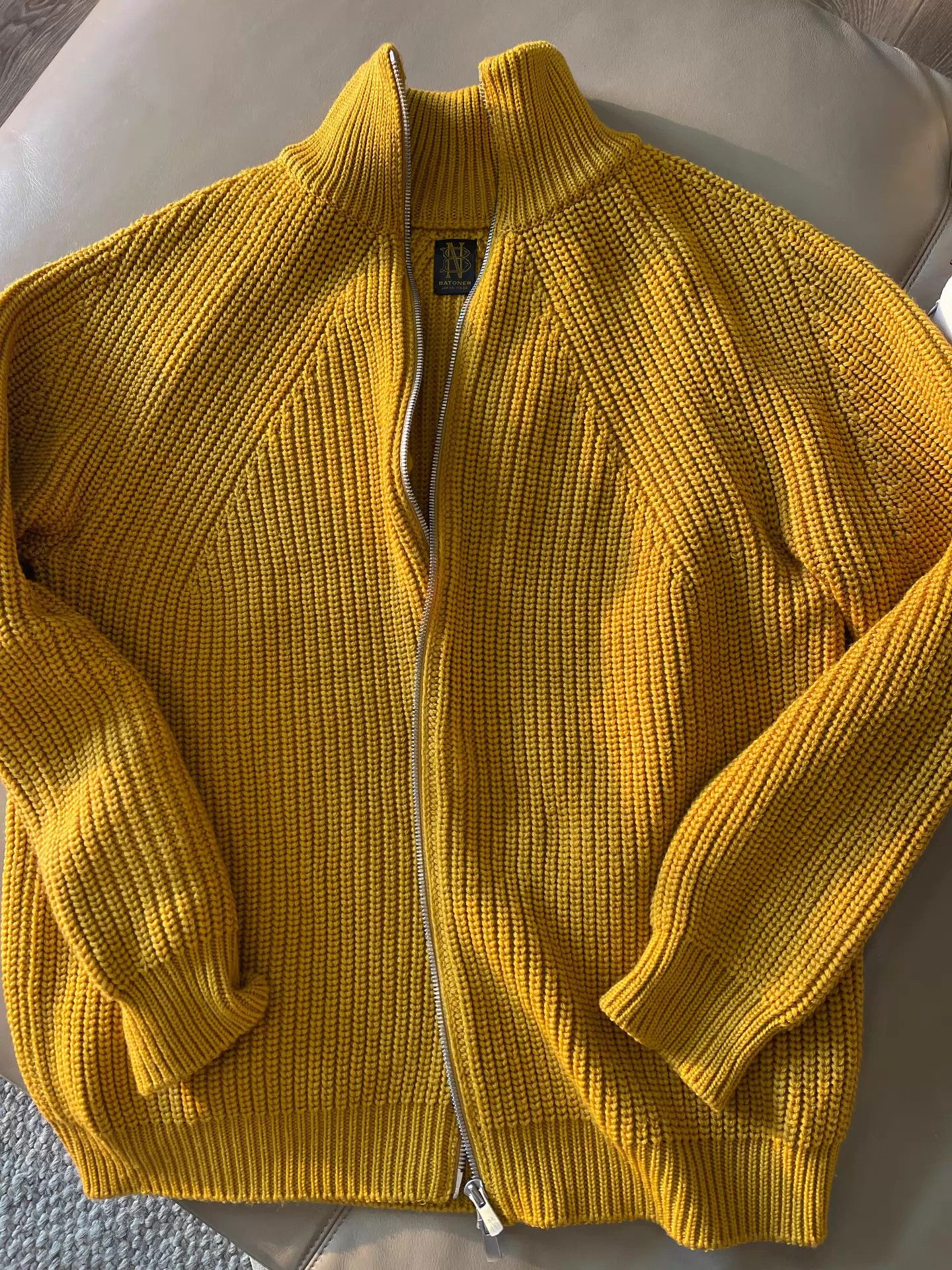 Batoner BATONER Signature Drivers Knit Zip Sweater Ginger Size US M / EU 48-50 / 2 - 1 Thumbnail