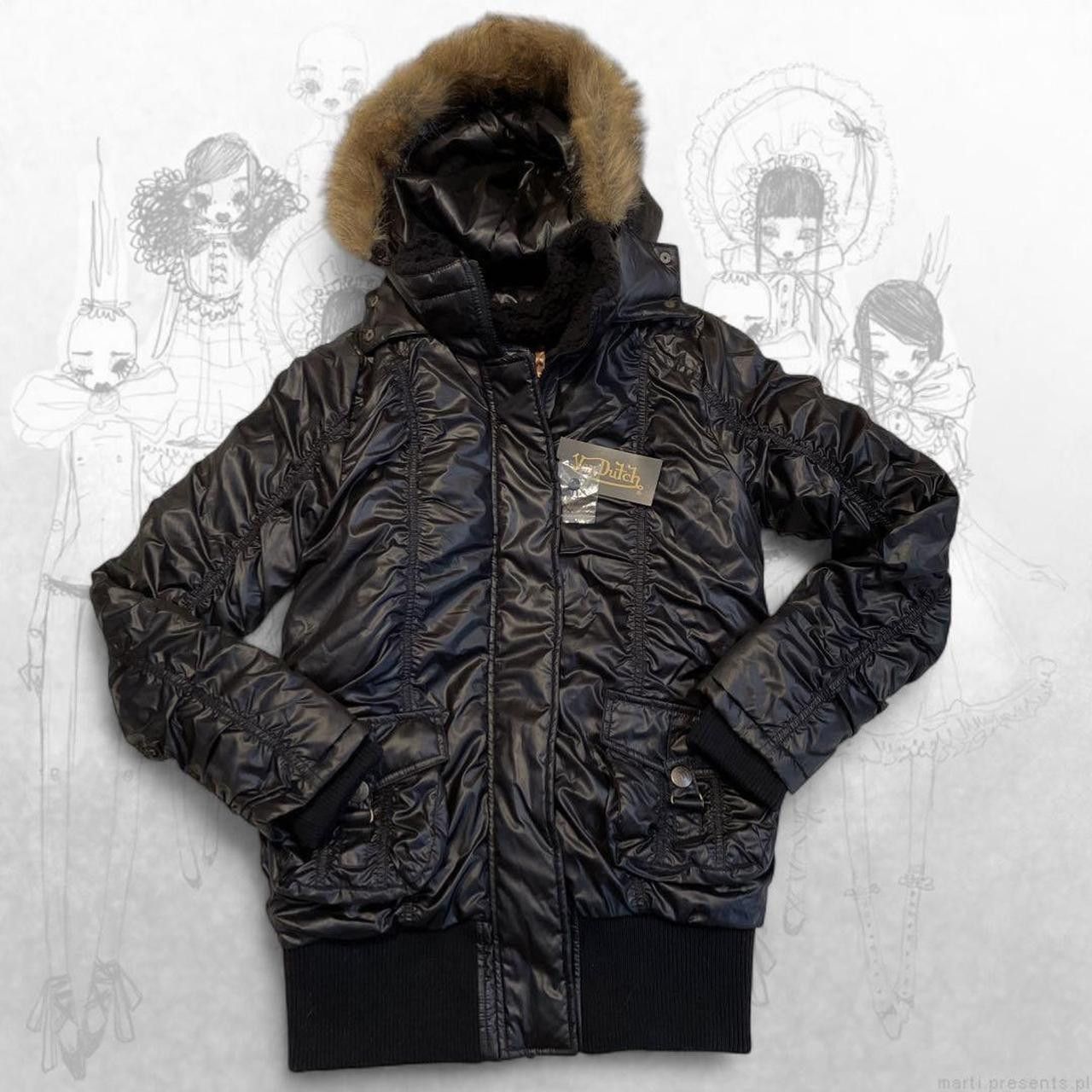 Von Dutch Vintage VON DUTCH Black Fur Hooded Jacket Size US L / EU 52-54 / 3 - 1 Thumbnail