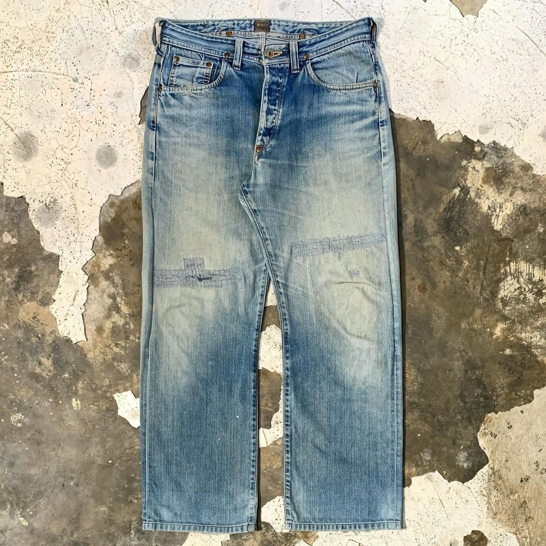 Lee × Levi's × Wrangler Vintage 80’s Lee selvegge Buckle back denim pants Size US 32 / EU 48 - 1 Thumbnail