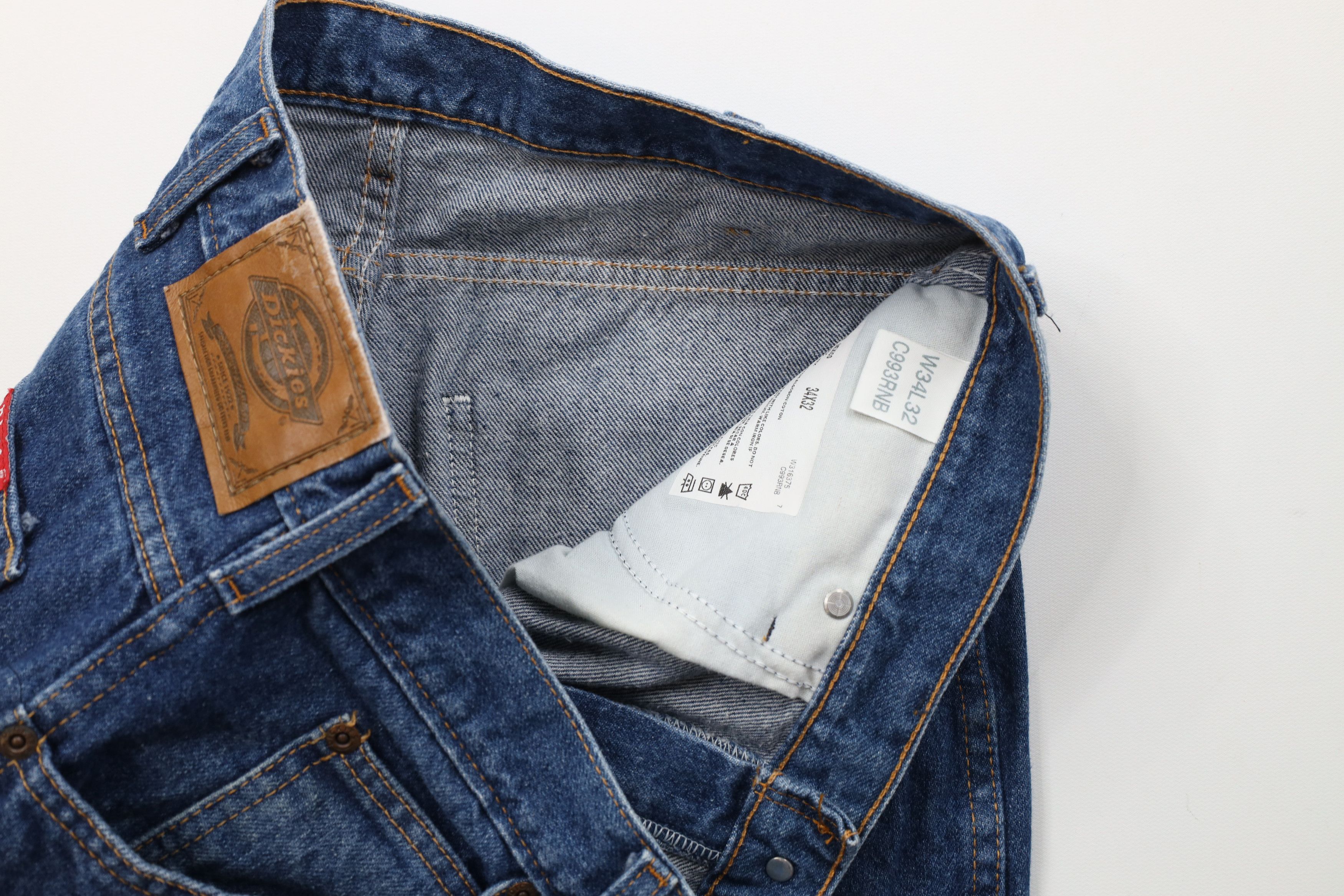 Dickies Vintage 90s Dickies Straight Leg Denim Jeans Blue Cotton Size US 34 / EU 50 - 7 Thumbnail