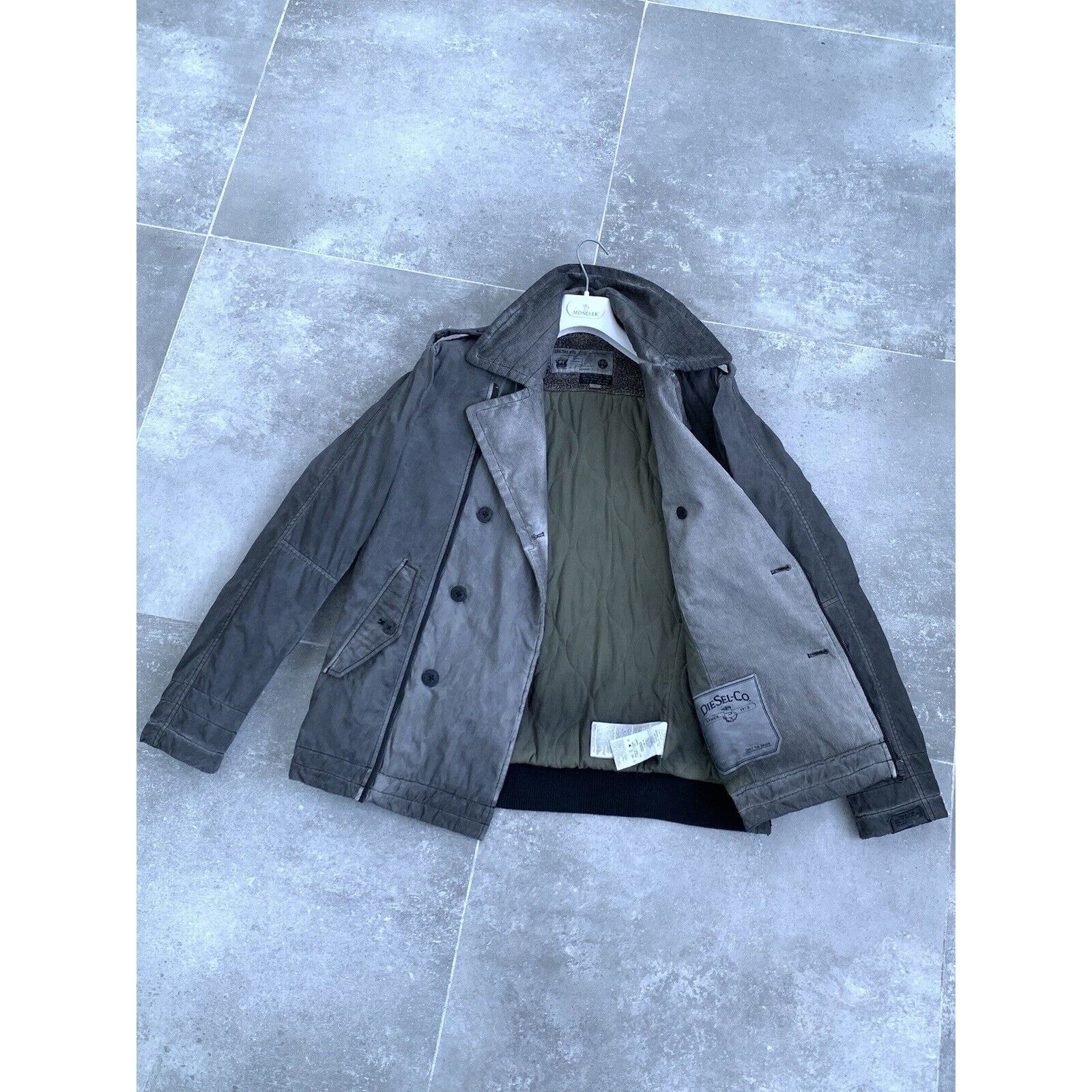 Diesel Mens DIESEL Garment DYED Pea Coat Corduroy Jacket L EU 50 52 Size US L / EU 52-54 / 3 - 4 Thumbnail