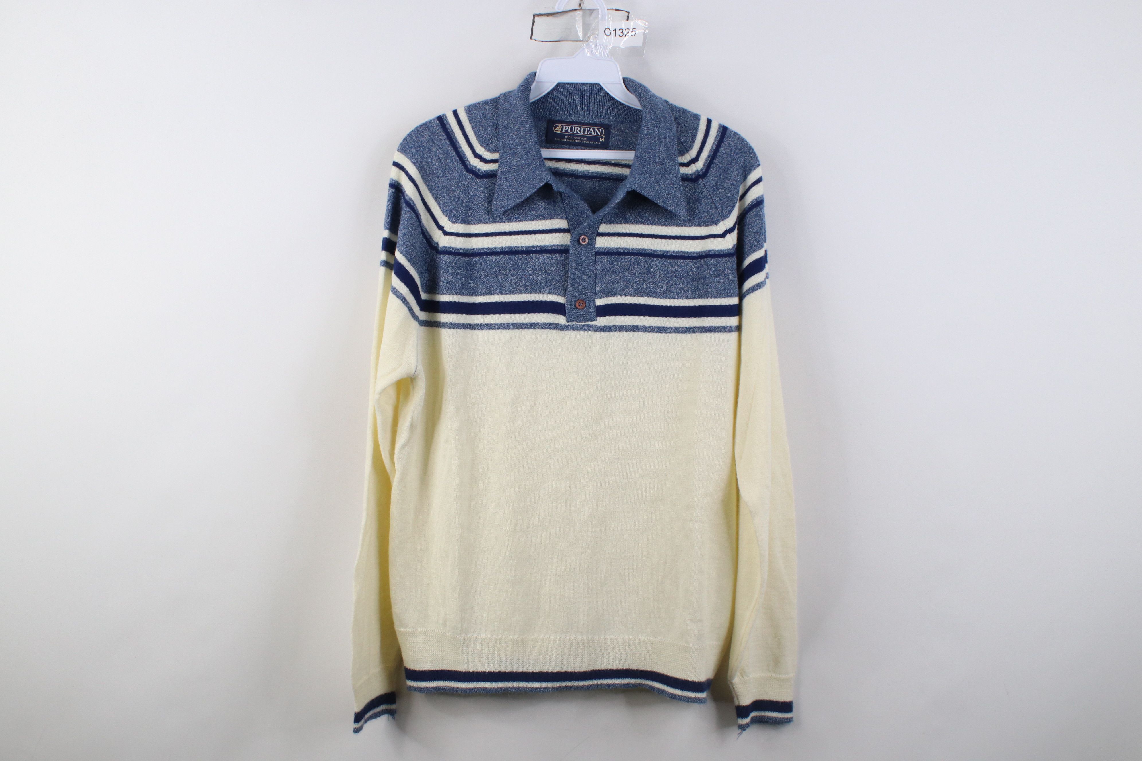 Vintage Vintage 70s Streetwear Thin Knit Collared Polo Sweater USA Size US M / EU 48-50 / 2 - 1 Thumbnail