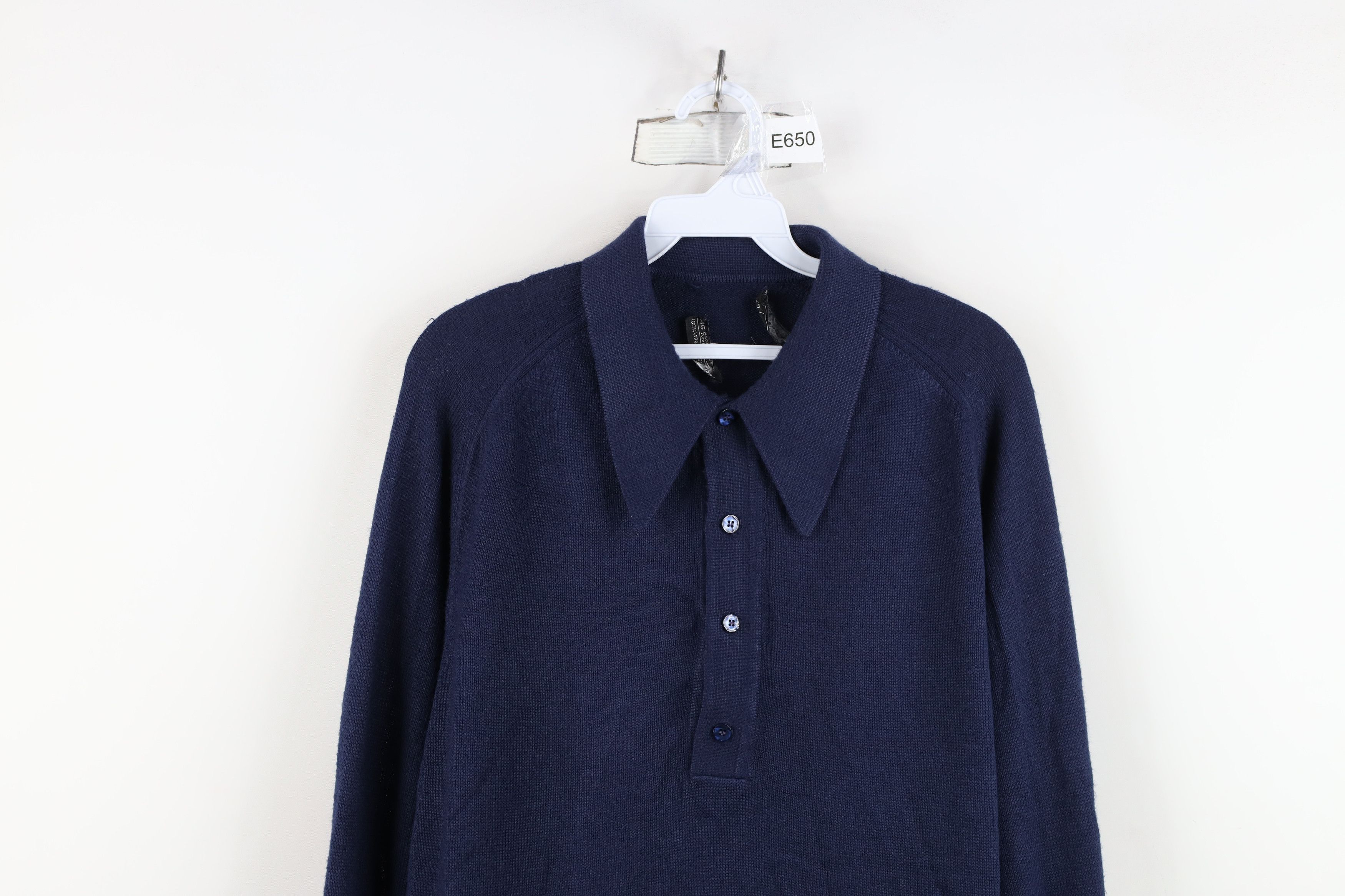 Vintage Vintage 60s 70s Streetwear Collared Pullover Sweater Blue Size US L / EU 52-54 / 3 - 2 Thumbnail