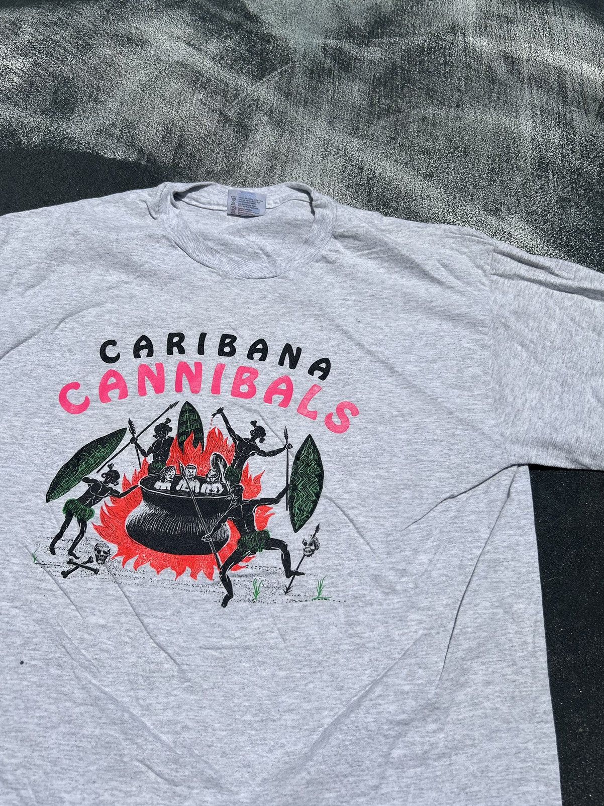 Vintage Caribana Cannibals Graphic 90s Tee Shirt Mens