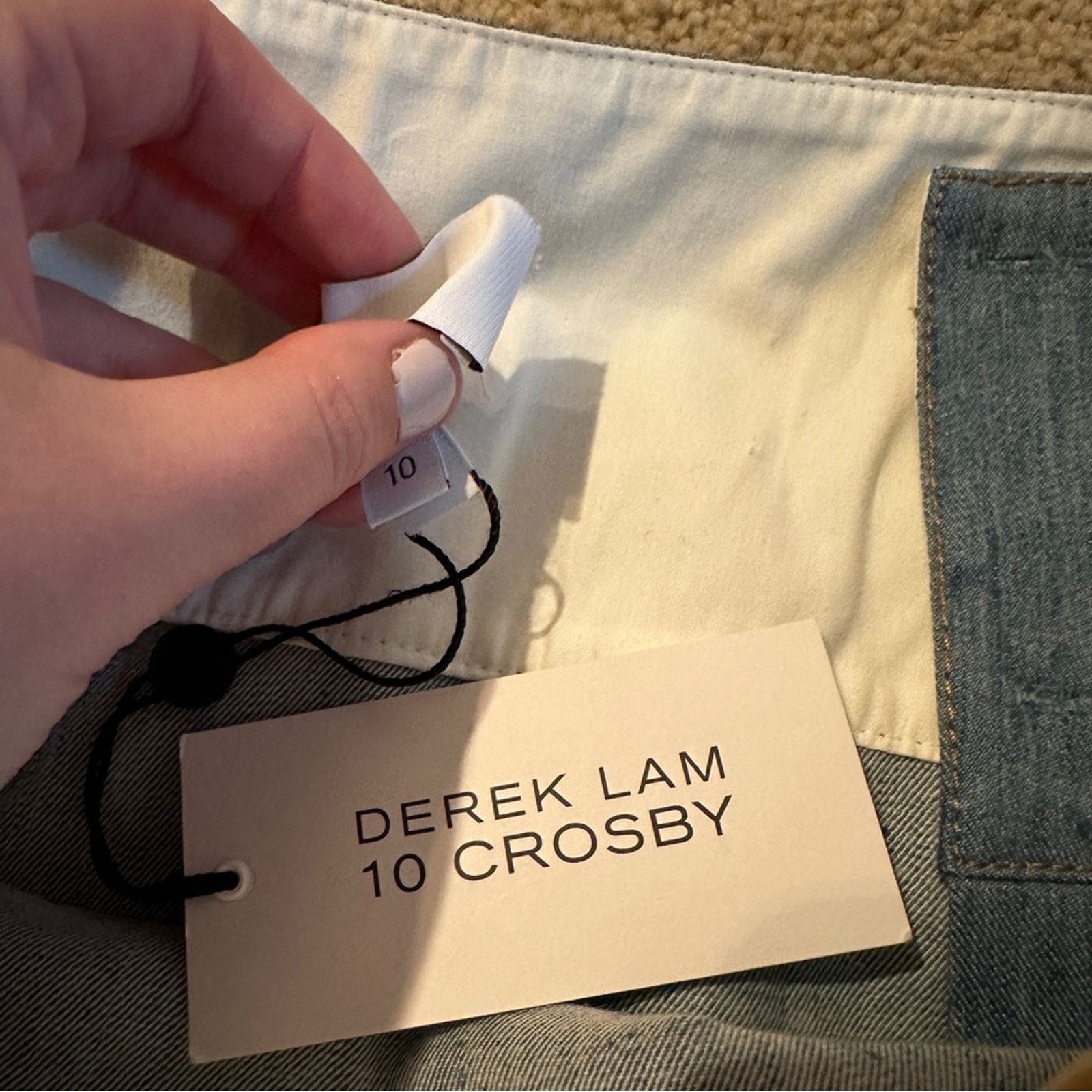 Derek Lam 10 Crosby Derek Lam 10 Crosby Denim Ruffle Slit Long Pencil Skirt Size 32" / US 10 / IT 46 - 11 Thumbnail