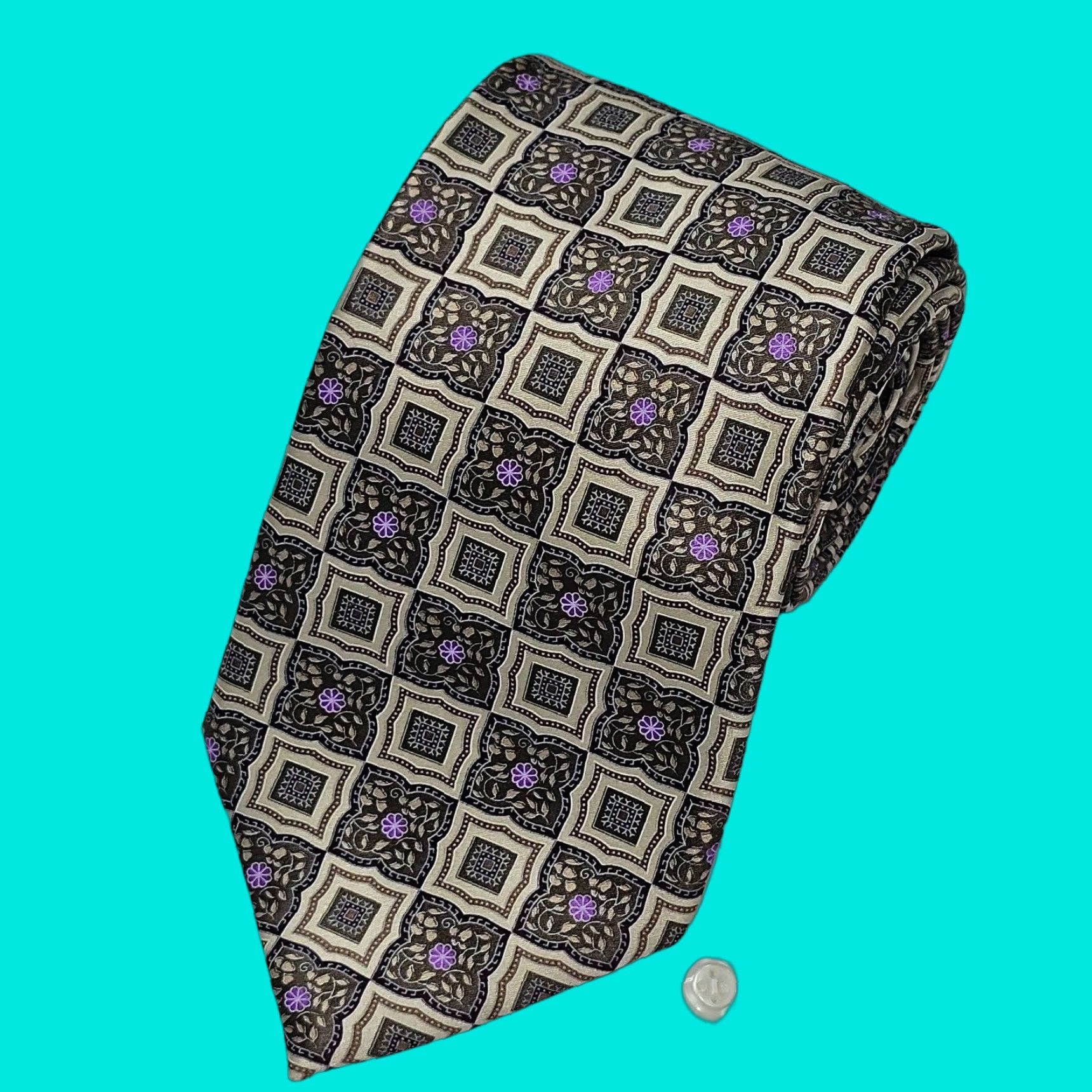 Ermenegildo Zegna VINTAGE Ermenegildo Zegna Luxury Necktie Men's Geometric XXXXX Made in Italy Tie Size ONE SIZE - 1 Thumbnail