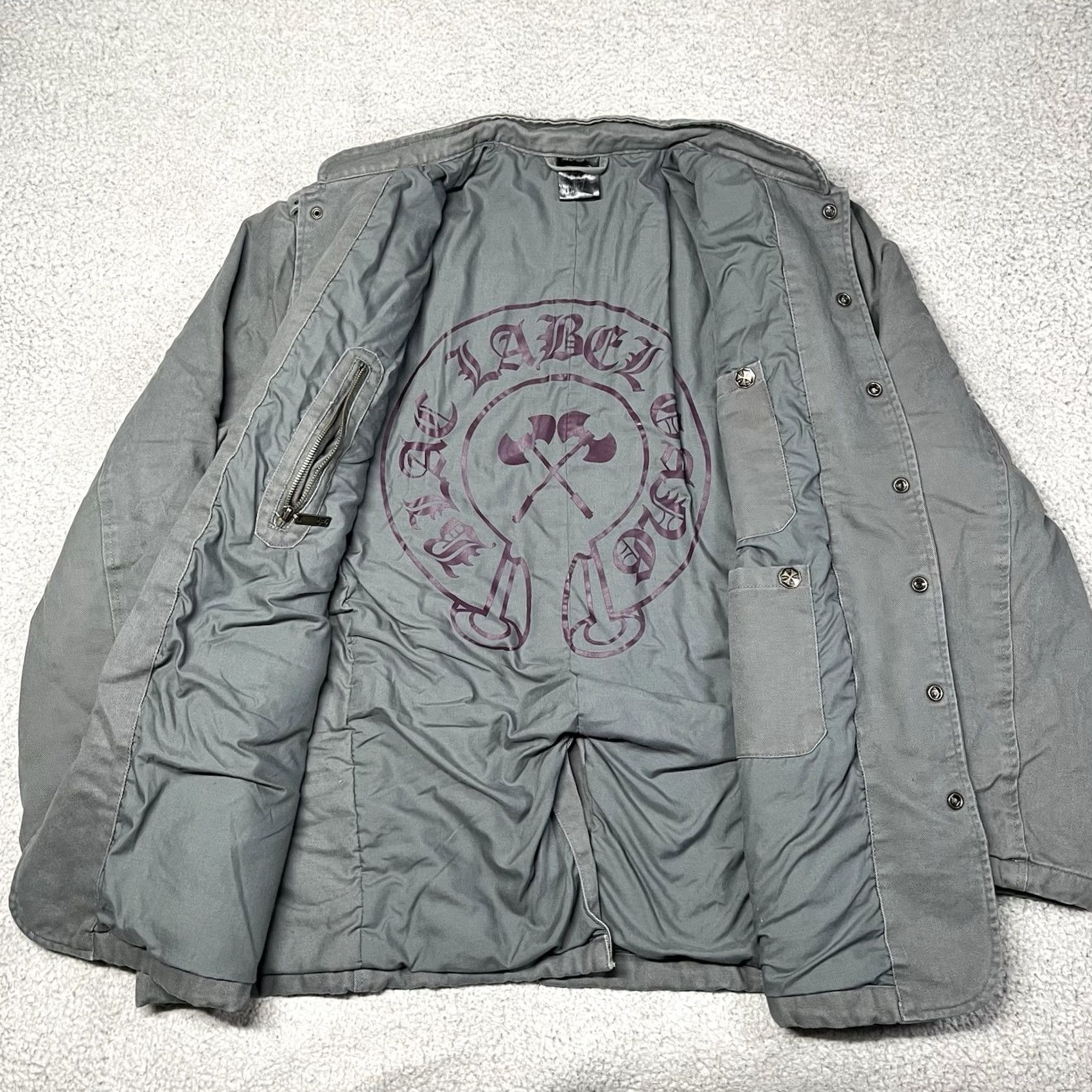 Vintage VINTAGE Blac Label Jacket Mens 3XL Gray Y2K Embroidered Grunge Military Coat Goth Shirt? Size US XXL / EU 58 / 5 - 2 Thumbnail