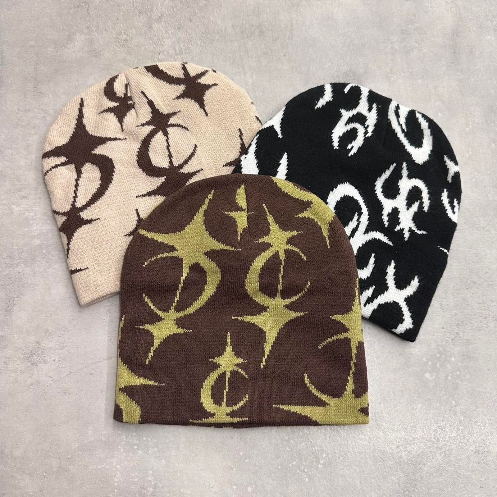 Other Brown beanie with unique green Size ONE SIZE - 4 Thumbnail