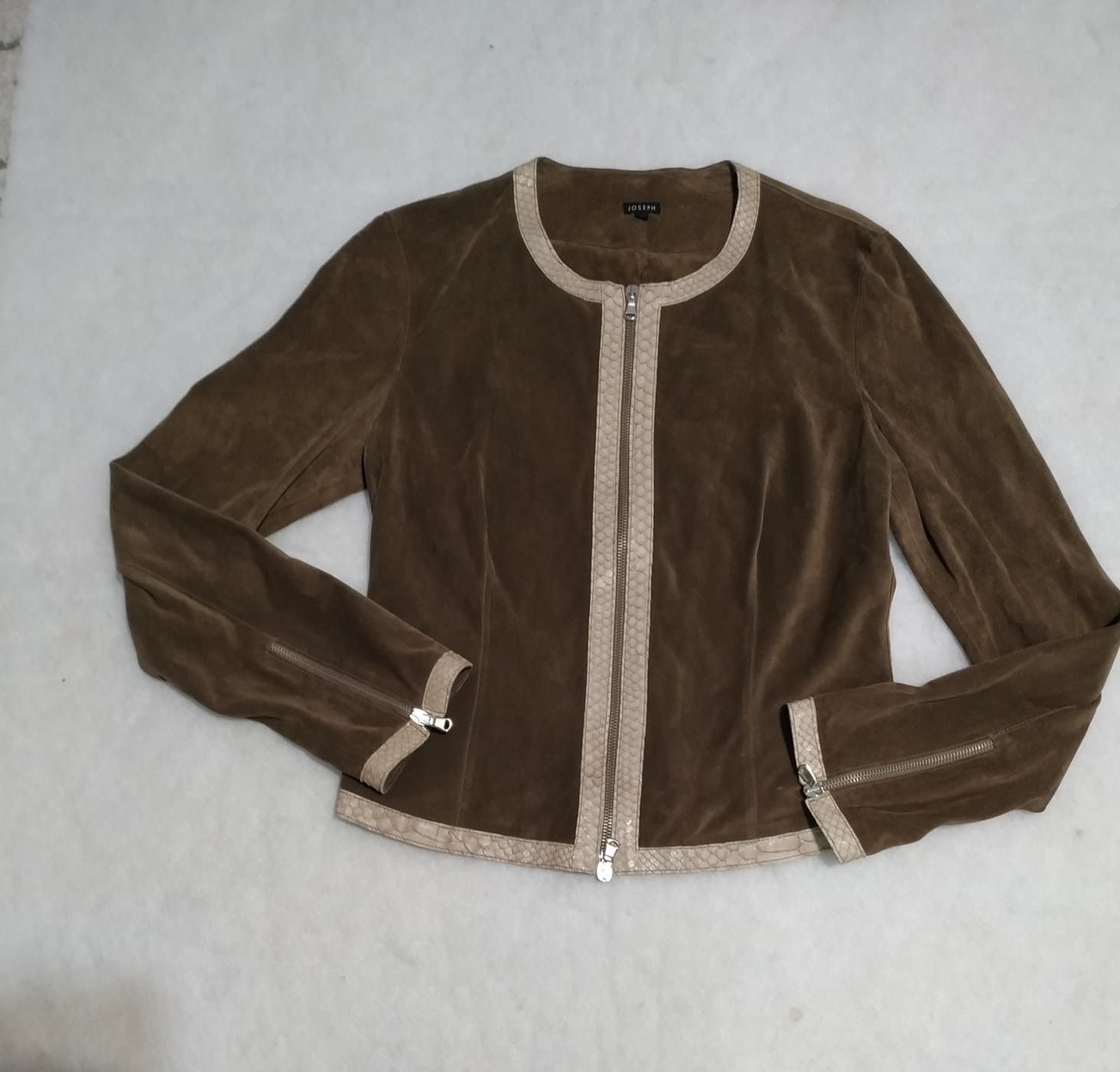 Joseph Joseph brown leather / snake skin blazer jacket M Size M / US 6-8 / IT 42-44 - 1 Thumbnail