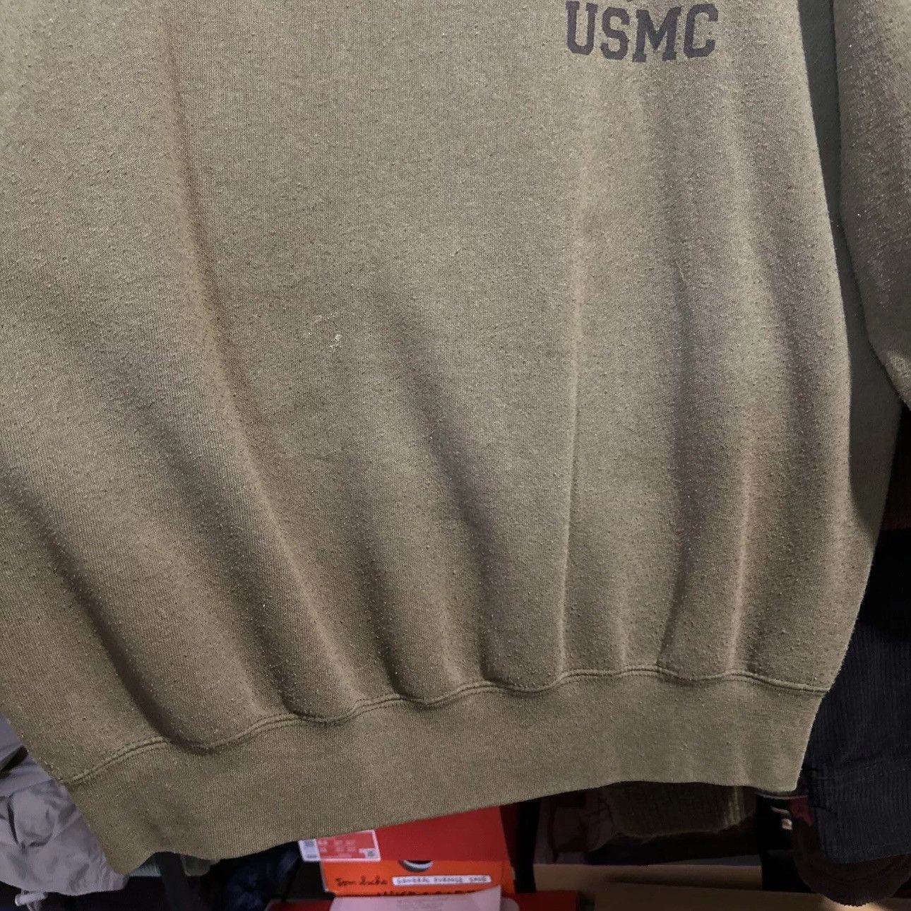 Vintage Vintage USMC Sweatshirt Green Marines Crew Neck Military USA Size US L / EU 52-54 / 3 - 3 Thumbnail