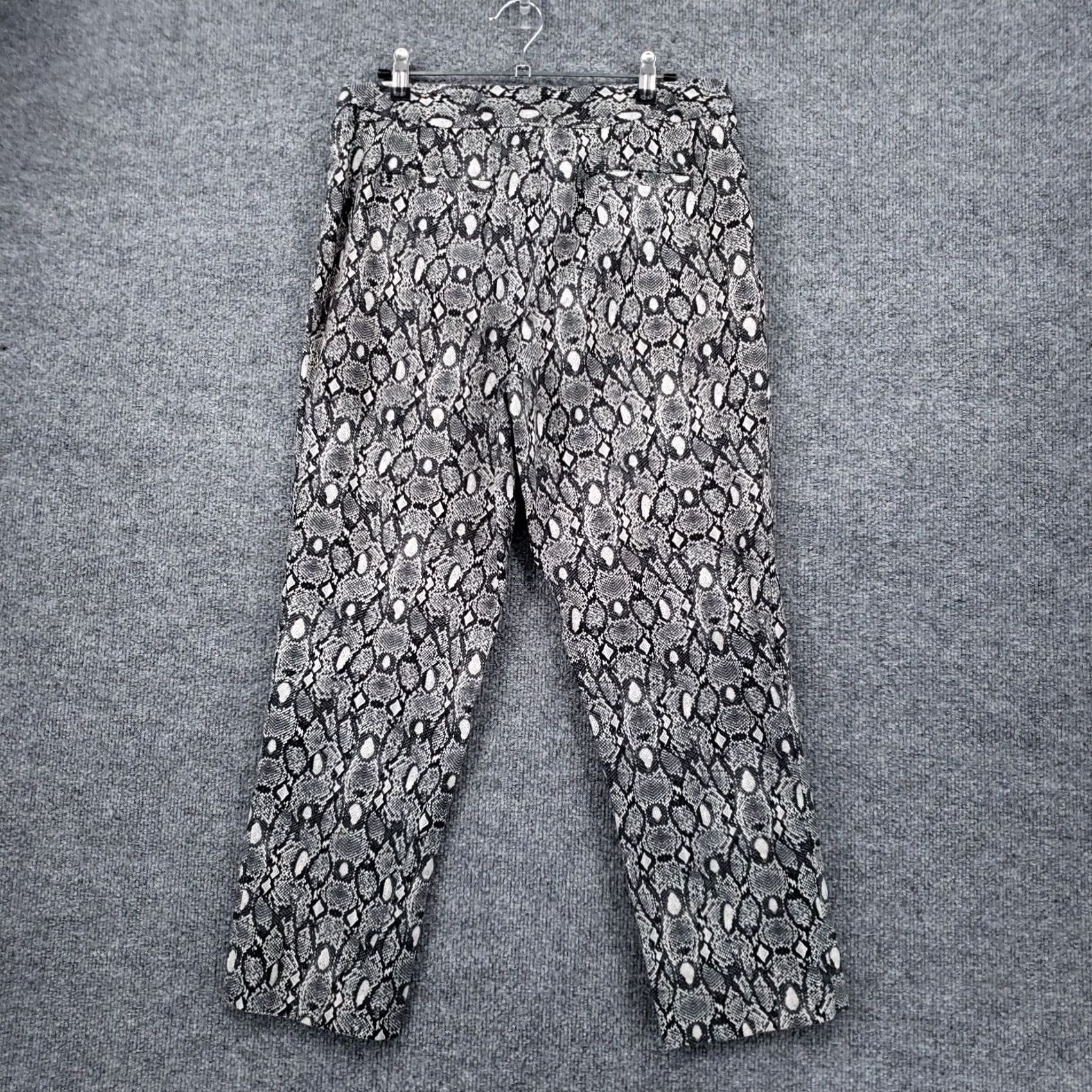 Liz Claiborne Liz Claiborne Womens Pants 8 Gray Black Crop Straight Snakeskin Casual Mid-Rise Size 30" / US 8 / IT 44 - 2 Thumbnail