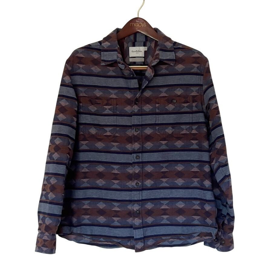Other Goodfellow Mens Sz L Southwestern Stripe Button Up Long Slee Size US L / EU 52-54 / 3 - 1 Thumbnail