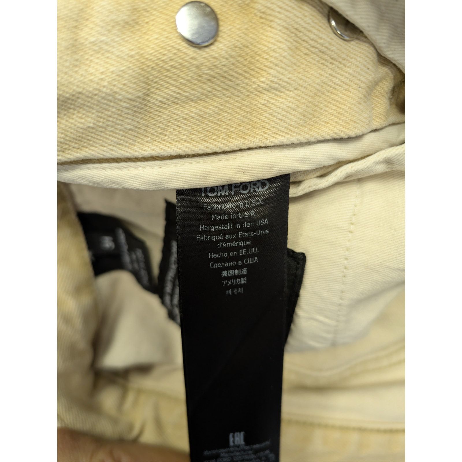 Tom Ford o1rshd1 Slim Denim Jeans in Beige Size US 31 - 17 Thumbnail