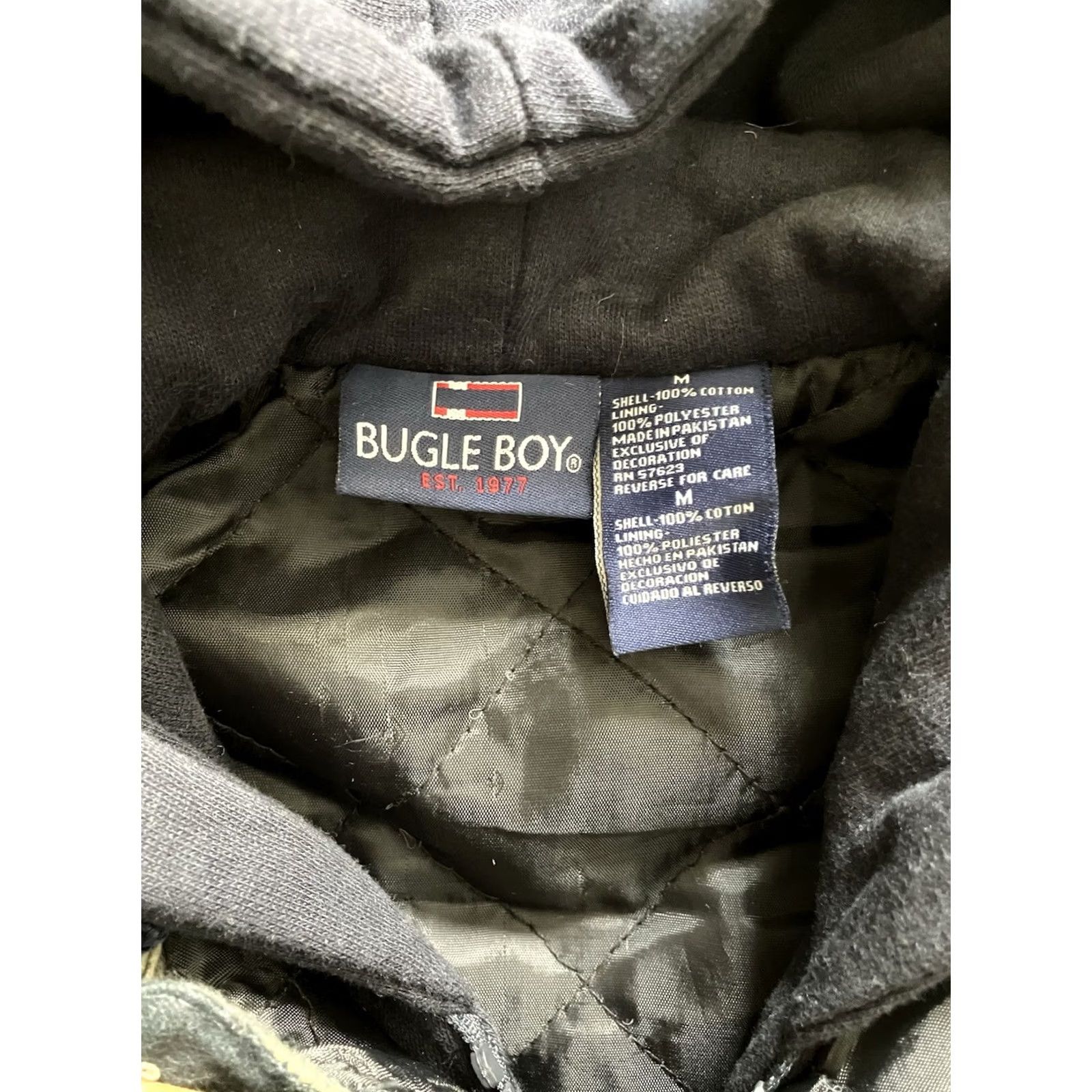 Bugle Boy VINTAGE Bugle Boy Plaid Quilted Lined Flannel Shirt Jacket Zip Hoodie M Mens Shacket Size US M / EU 48-50 / 2 - 5 Thumbnail