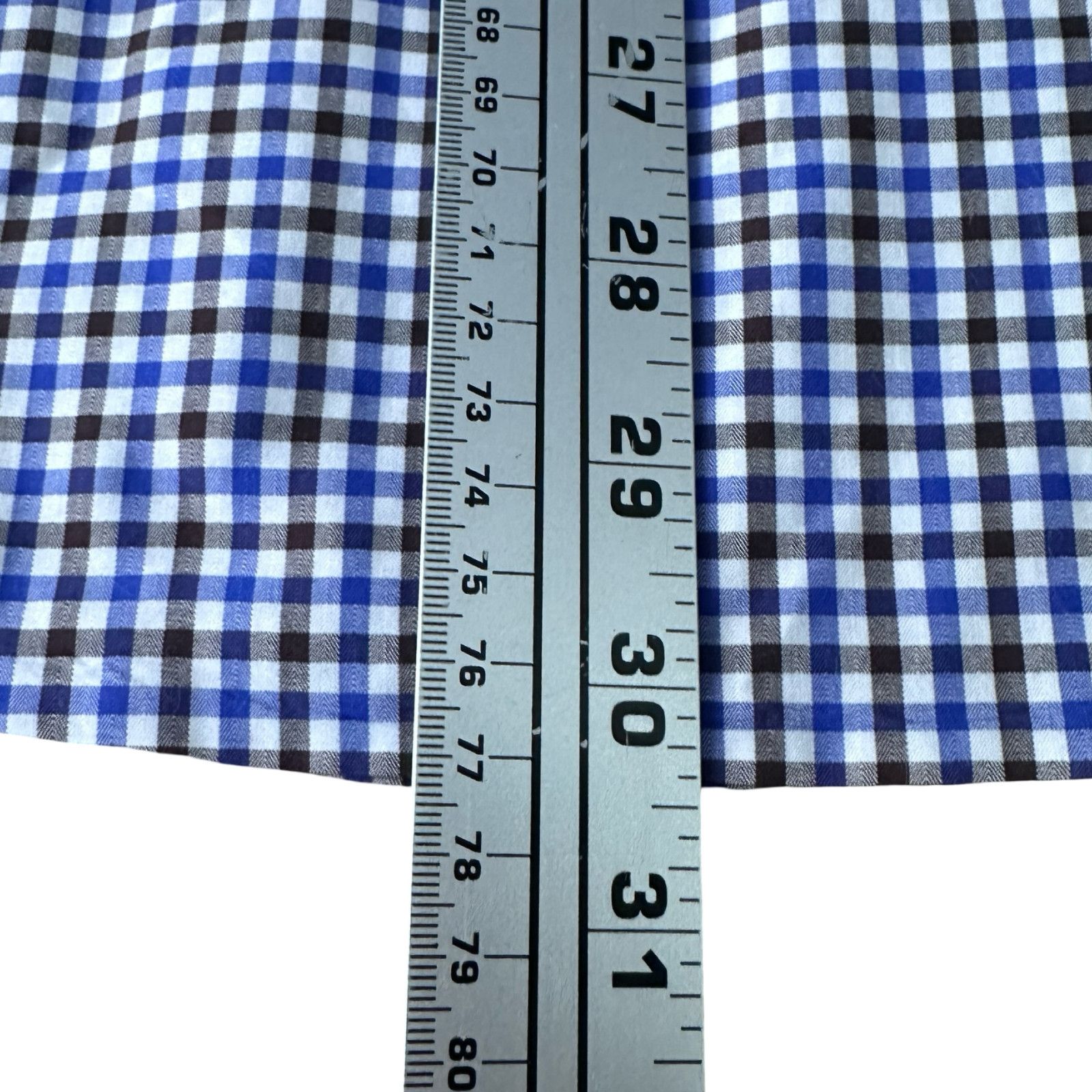Peter Millar Peter Millar Shirt Mens L White Blue Check Egyptian Cotton Size US L / EU 52-54 / 3 - 9 Thumbnail