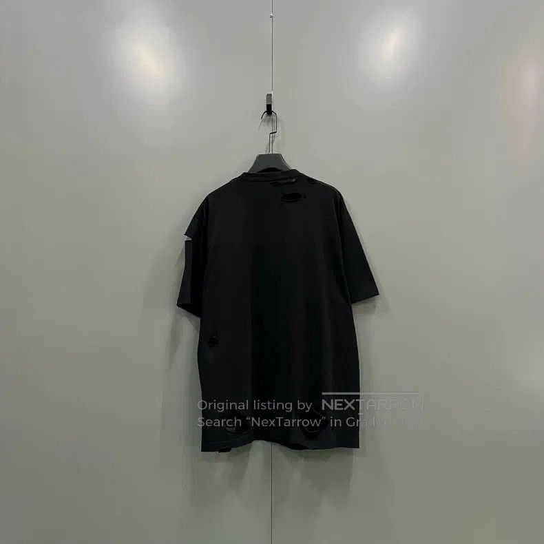 Balenciaga Balenciaga Black Large Destroyed Logo Short Sleeve Size US S / EU 44-46 / 1 - 2 Thumbnail