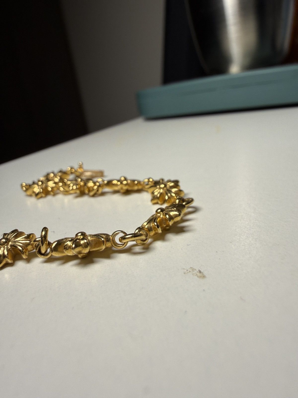 Chrome Hearts Chrome Hearts Gold Tiny E Cross Plus Bracelet Logo small Size ONE SIZE - 18 Thumbnail