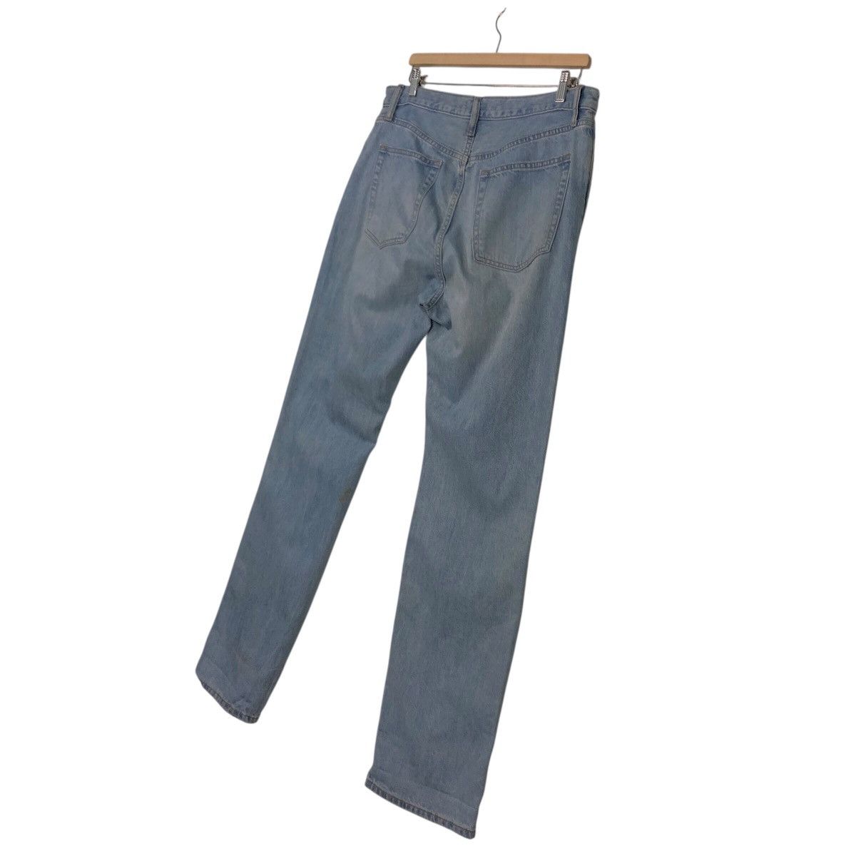Japanese Brand Distressed Ripped Blue Jeans High Rise Straight Leg Uniqlo Size US 34 / EU 50 - 13 Thumbnail