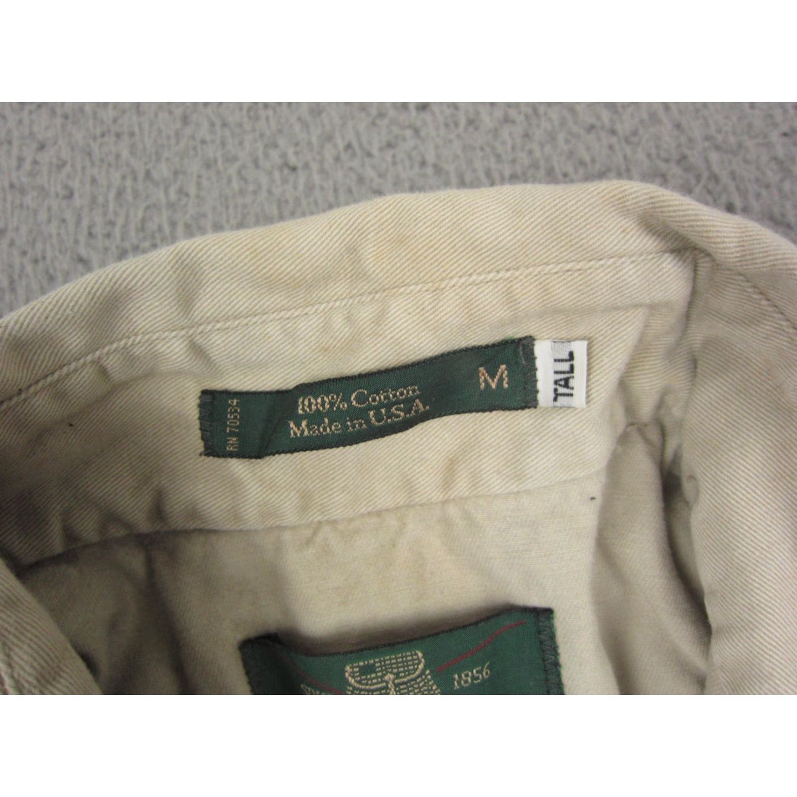 Orvis VINTAGE Orvis Shirt Mens MT Khaki Brown Nylon Polyester Cotton Canvas Button-Up Pockets Classic Outdoor 70s 80s? Size US M / EU 48-50 / 2 - 5 Thumbnail