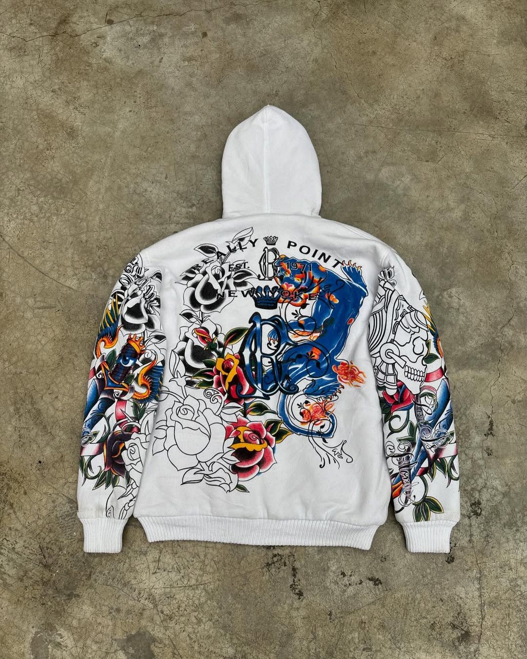 Japanese Brand × Vintage Y2k Ed Hardy Real Point 90's Embroidered Zipper Hoodie Size US M / EU 48-50 / 2 - 2 Thumbnail