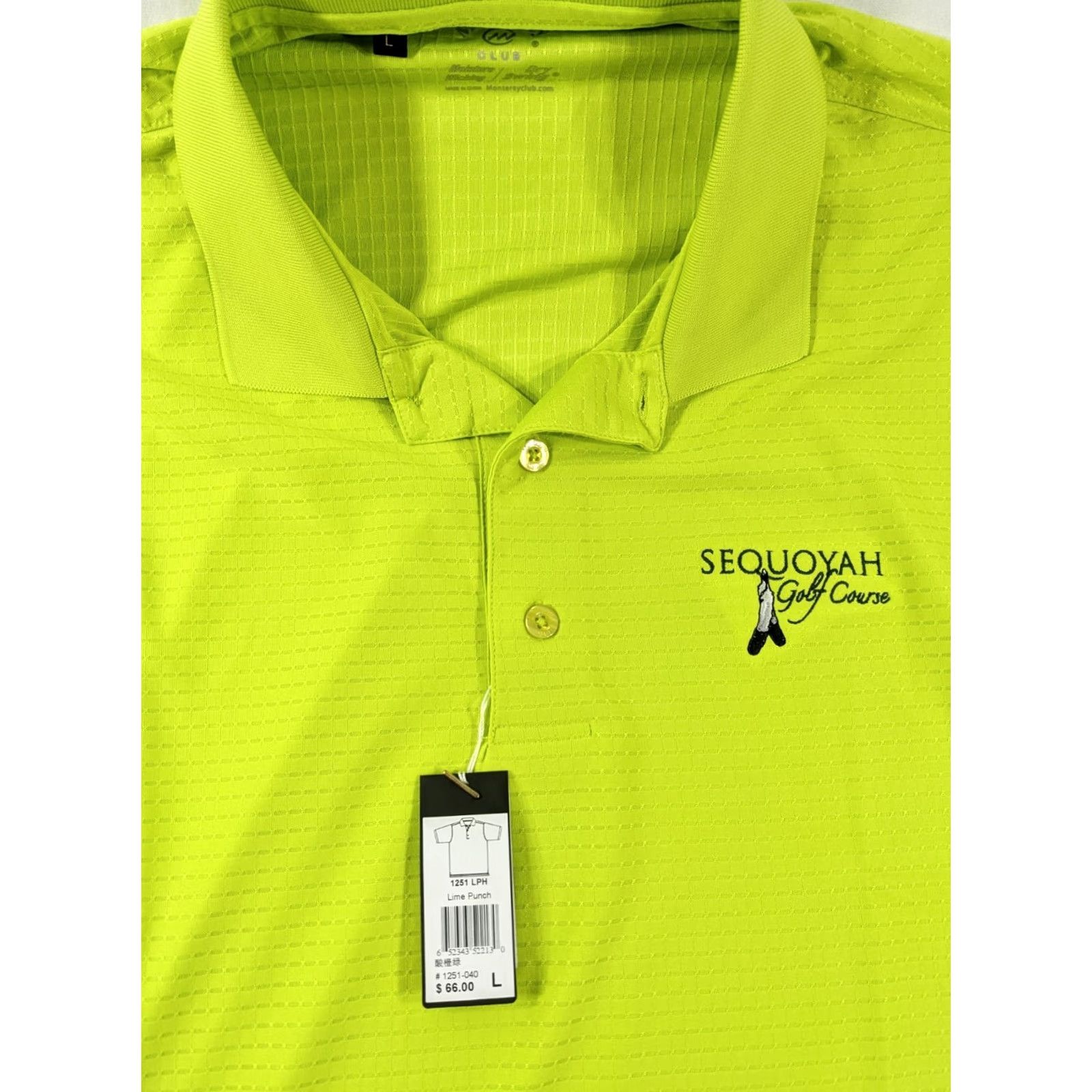 Vintage MONTEREY CLUB Polo Shirt Dry Swing Golf L Green Sequoya Golf Course NWT Mens Size US L / EU 52-54 / 3 - 2 Thumbnail
