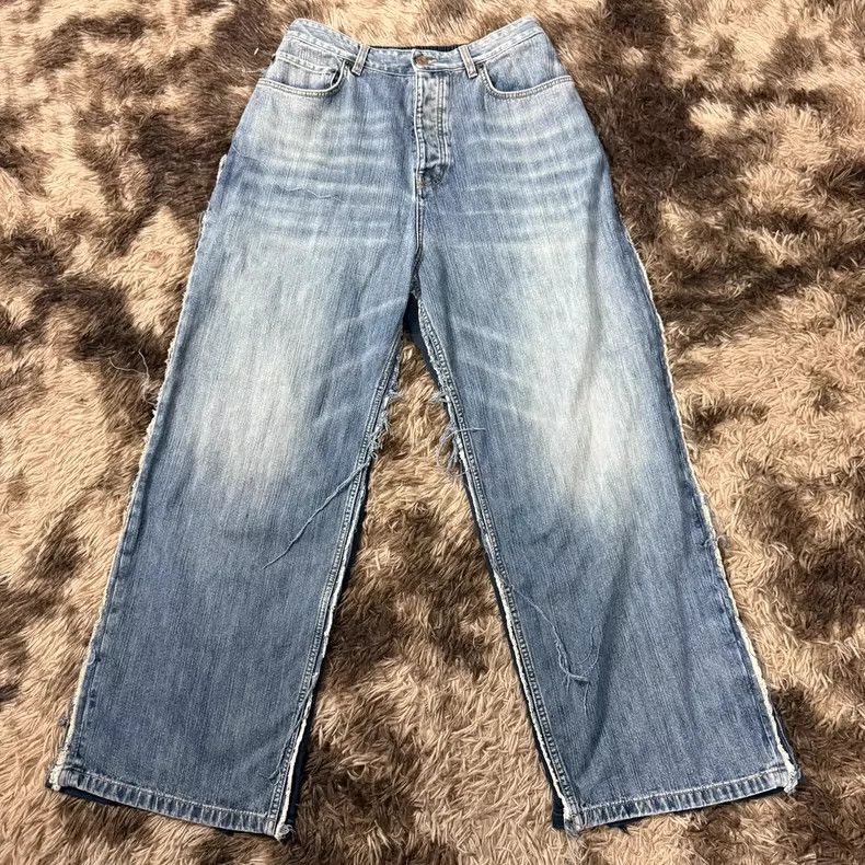 Balenciaga Balenciaga size S Washed and worn-in baggy jeans with fron Size US 27 - 1 Thumbnail