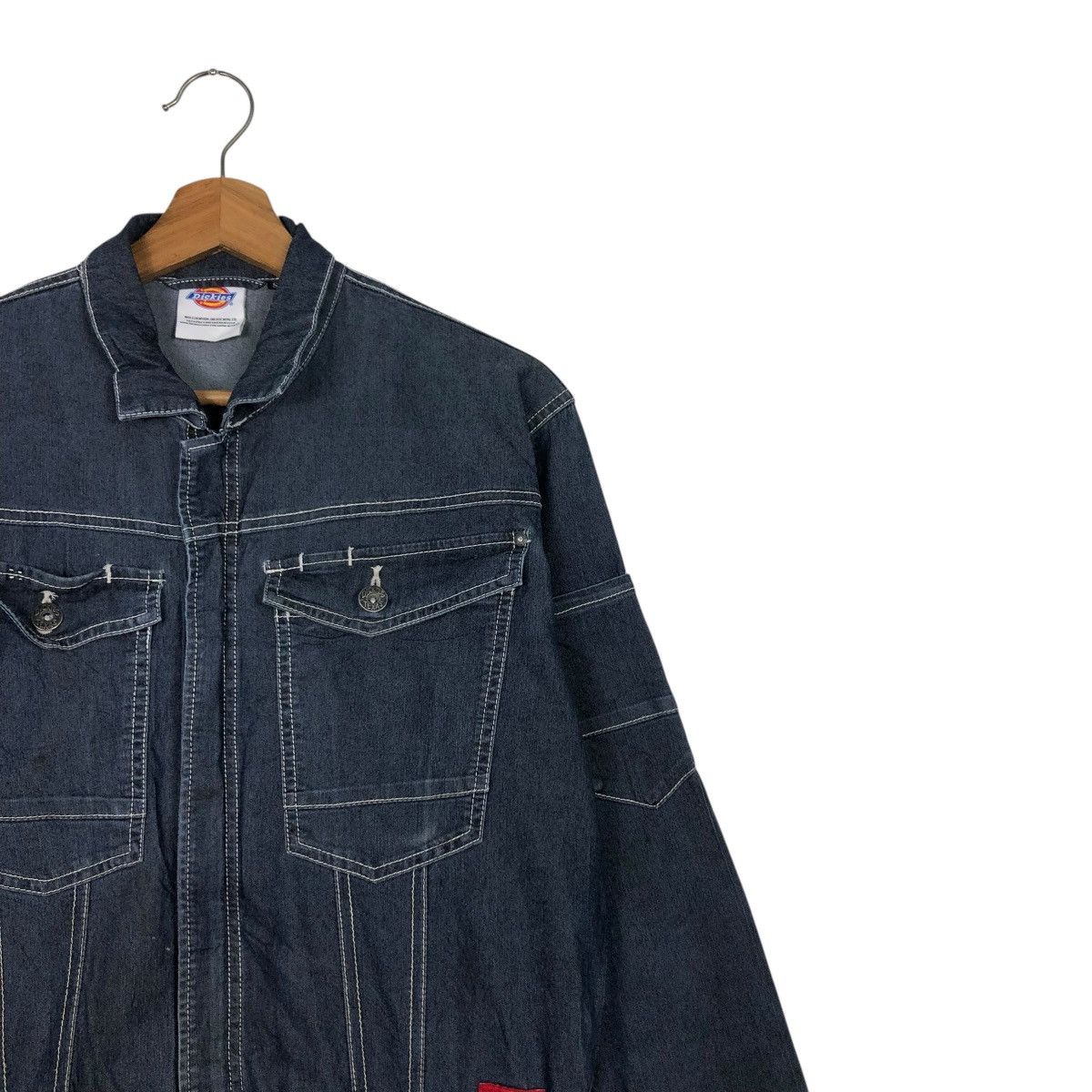 Japanese Brand 🔥VINTAGE DENIM WORKER OVERALL DICKIES USA INDIGO Size US 32 / EU 48 - 6 Thumbnail
