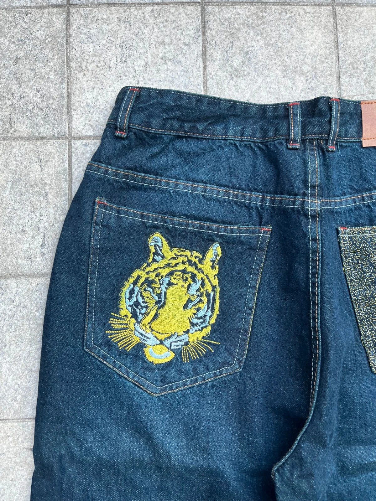 JNCO Beautiful Tiger Embroidery Baggy Jeans Size US 32 / EU 48 - 4 Thumbnail