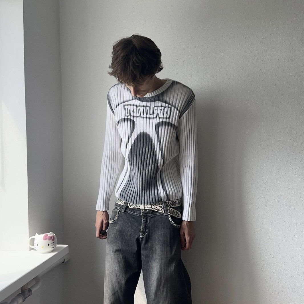 Hysteric Glamour × Undercover 00s Japan Tribal Torso Knit Ribbed Sweater Margiela Vibe Size US M / EU 48-50 / 2 - 3 Thumbnail
