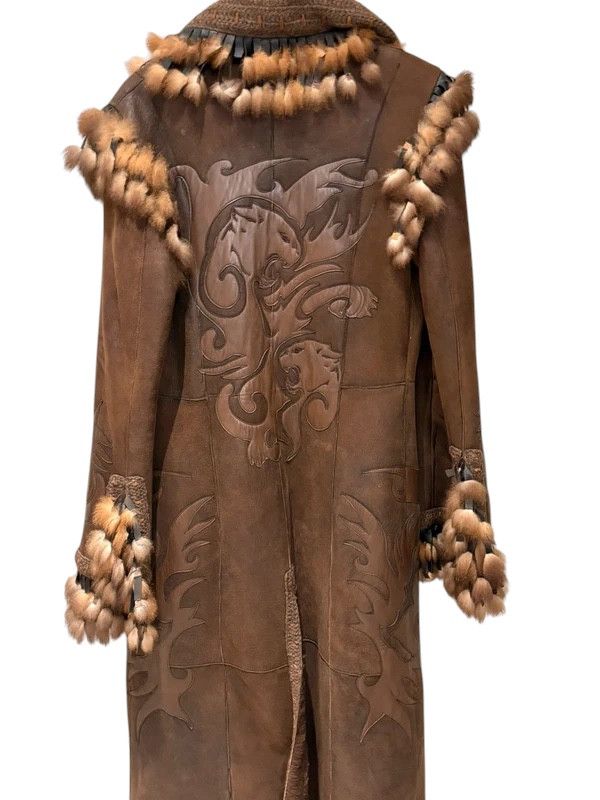 Roberto Cavalli RARE SHEARLING LEATHER LONG COAT Size M / US 6-8 / IT 42-44 - 2 Thumbnail